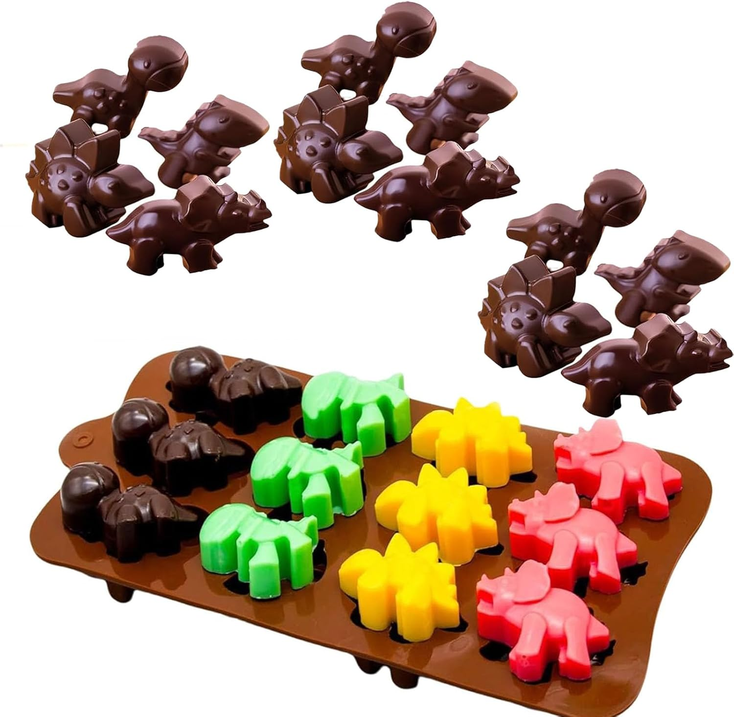 REGODI 3 Packs of Animal Silicone Chocolate Candy Molds, Cute and Unique Mold Collection image number 4
