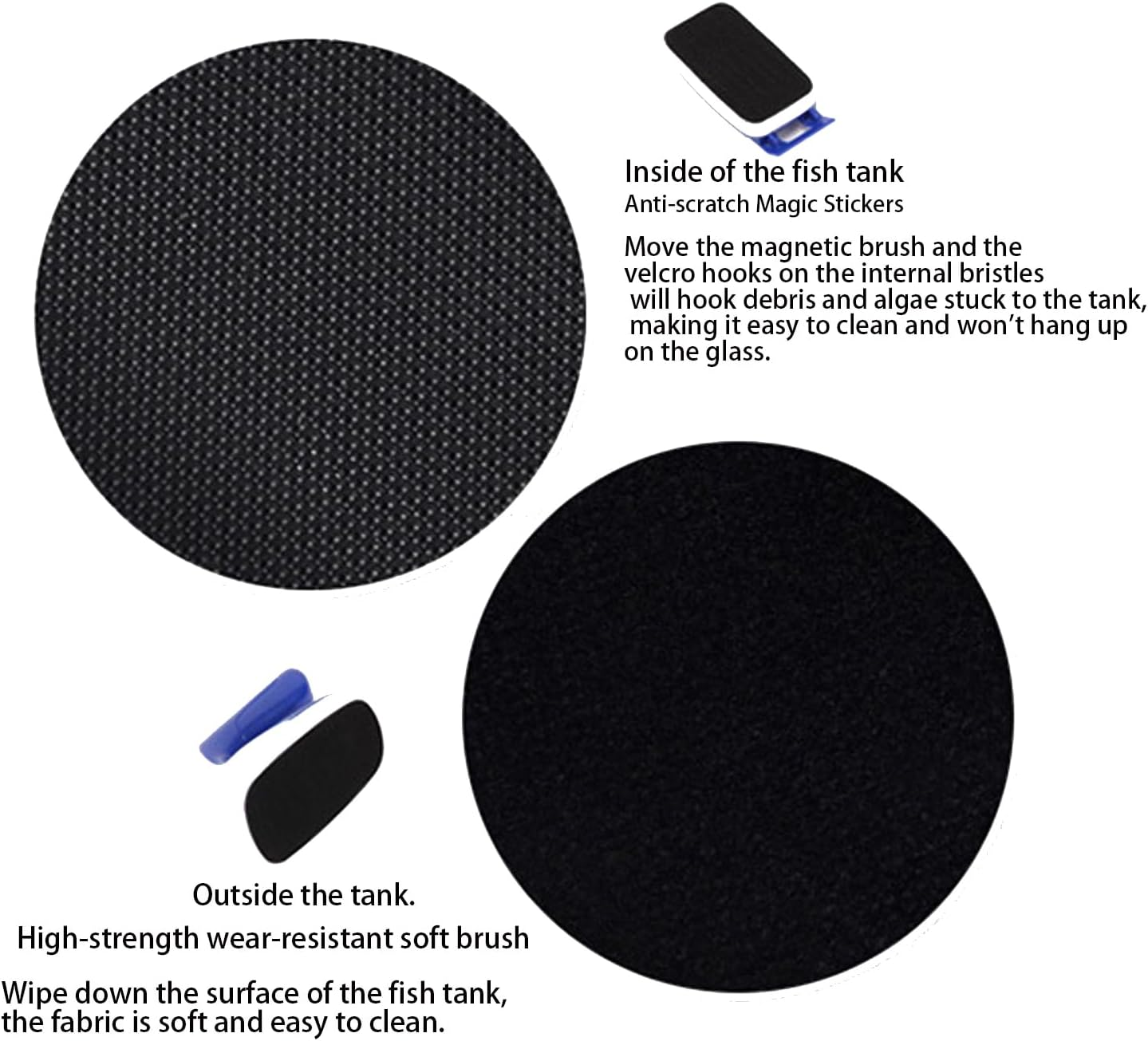 Magnetic Aquarium Fish Tank Glass Algae Scrapers Glass Cleaner Scrubber Clean Brush with Ergonomic Handgrip Design [Floating,Scratch-Free,Non-Slip,Magnetizing] (L) image number 1