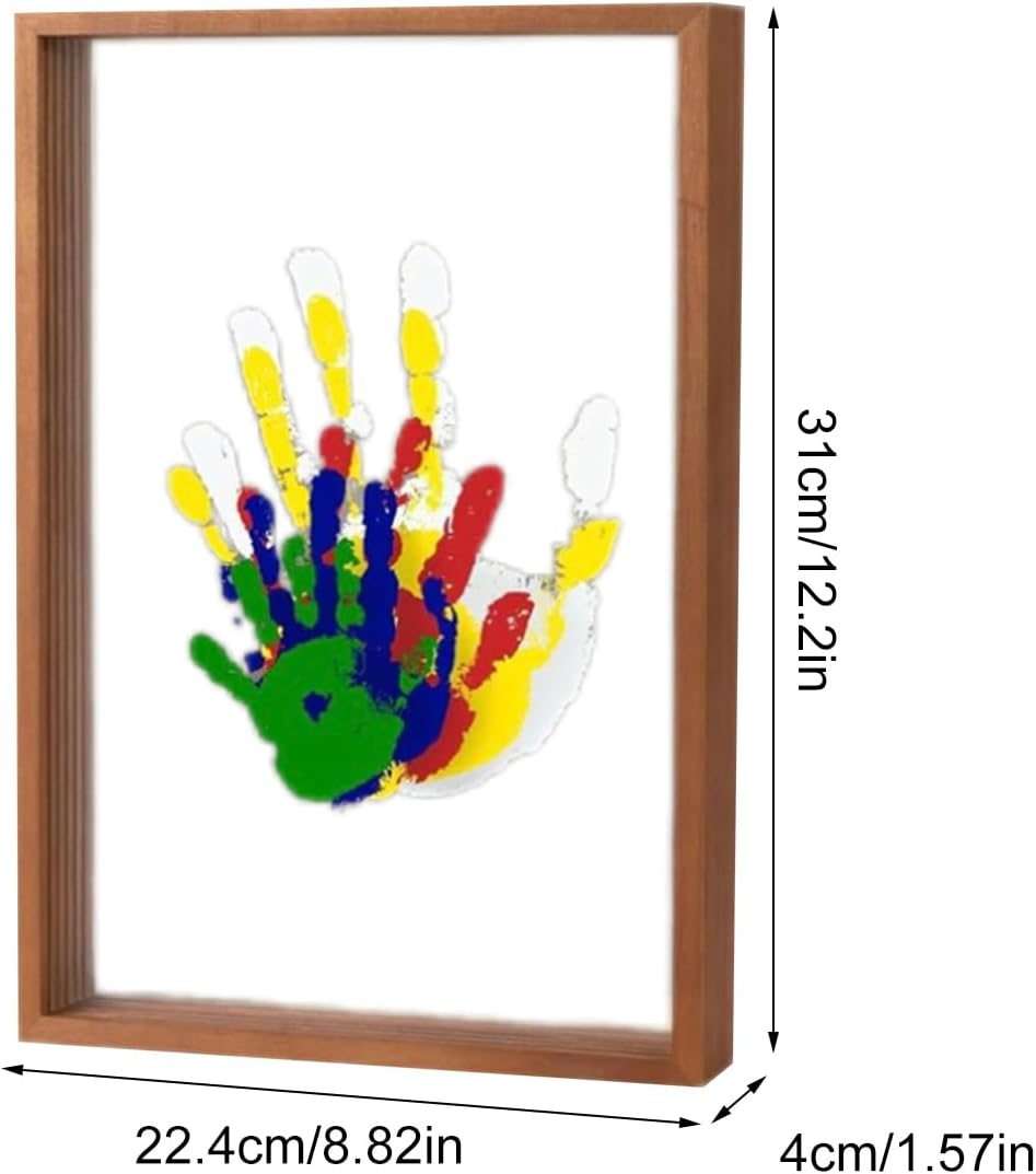 Family Handprint Kit,Handprint Craft Keepsake | Transparent Photo Frame Hangable Home Desk Ornament for Baby Shower Nursery - White image number 4
