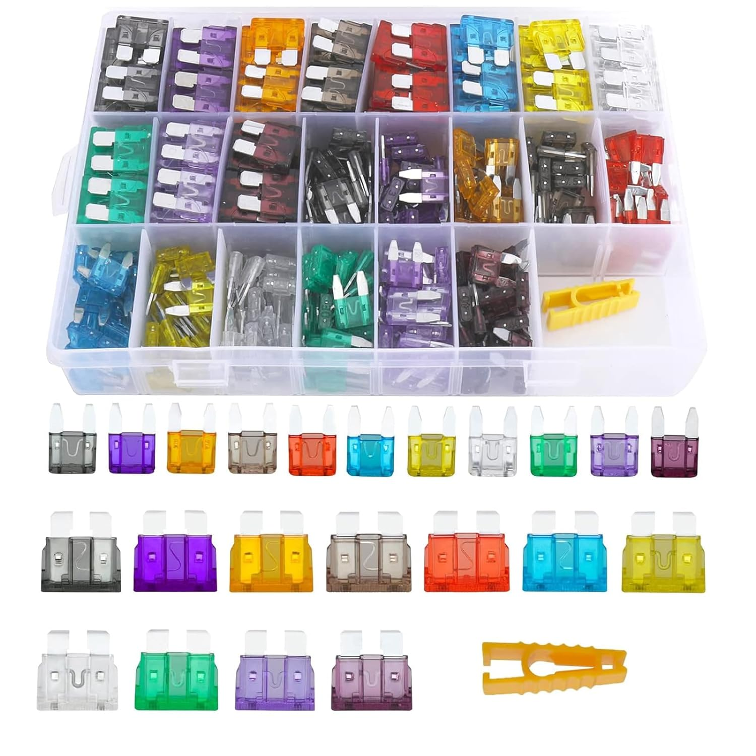 Car Fuse Assortment Kit, 264 Small Blade Fuses Automotive + 220 Medium Auto Fuses + 1 Fuse Puller for Car/Suv/Rv/Boat/Truck(2Amp 3A 5A 7.5A 10A 15A 20A 25A 30A 35A 40A) 485Pcs image number 6