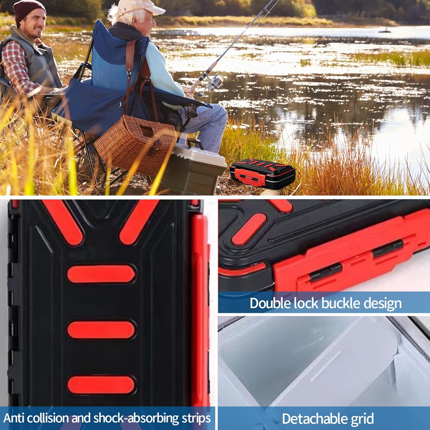 BK Waterproof Mini Fishing Lure Boxes with Adjustable Dividers, Portable Fishing Organizer Case, Small Tackle Storage Boxes for Hooks, Lures, Accessories image number 2