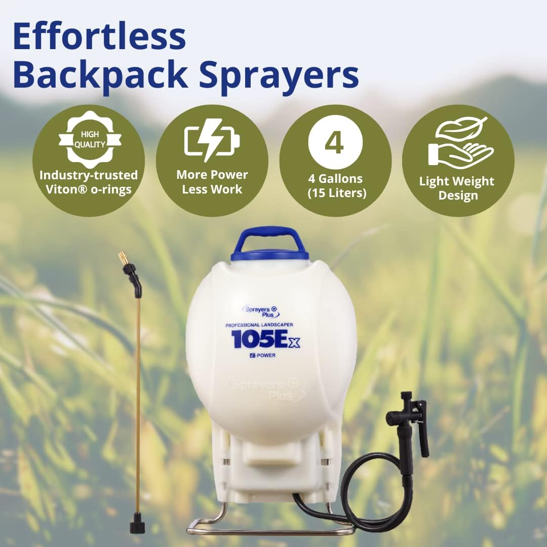 Sprayers plus 105Ex Effortless Backpack Sprayer - 20V Lithium Long Battery Life with High Grade Seals & O-Ring, Brass Wand & Nozzle image number 1