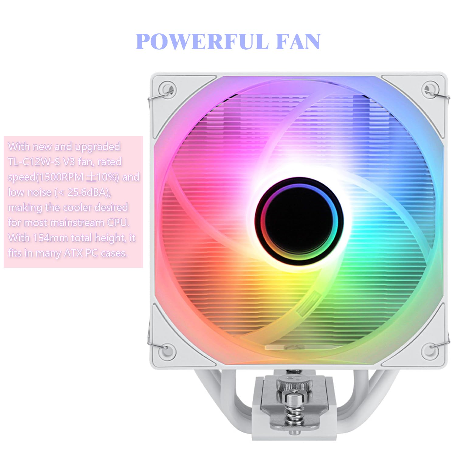 Thermalright Assassin Spirit 120 Vision ARGB White CPU Cooler, Computer Heatsink Cooler, 154Mm High, PC Display Screen CPU Cooling with 1.54In,240*240 Resolving Power,For AM4/AM5 and LGA1700/1851/115X image number 6