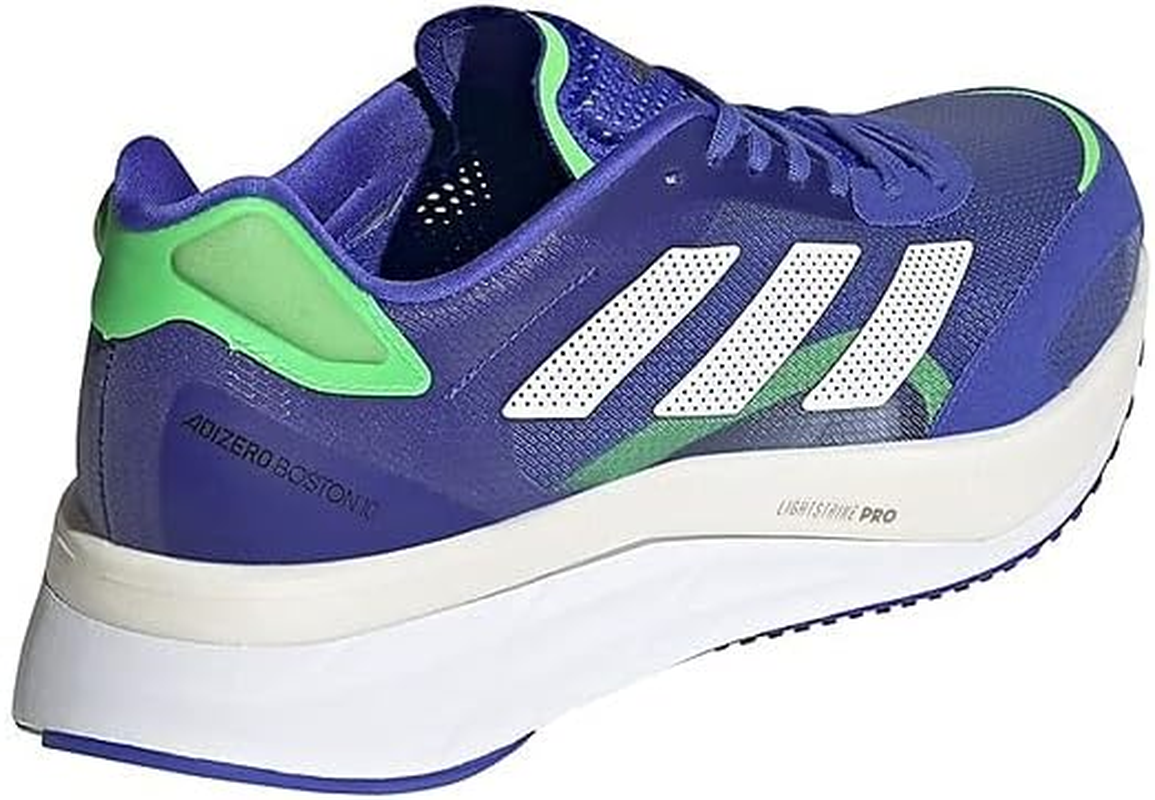 Adidas Men'S Adizero Boston 10 Athletic Running Shoes, Sonic Ink/Cloud White/Screaming Green, Size US 11 image number 1