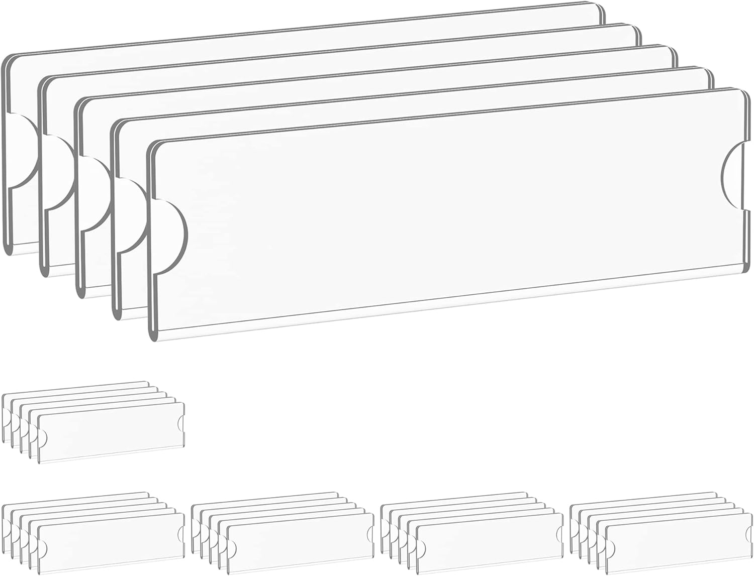 Richboom Acrylic Wall Name Plate Holder, 2X8 Inch, 30 Pack Clear Acrylic Sign Holder Frame with Adhesive Tapes, Door Plates for Home, Office, Classroom image number 1