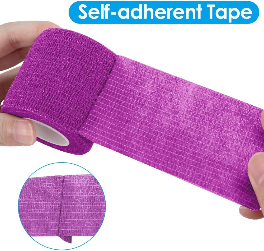 Nasjac Pet Self Adhesive Bandage, 5CM Pet Vet Wrap Tape Non-Woven Cohesive Gauze Rolls for Wrist Healing Ankle Sprain & Swelling (Mixed Color, 6 Rolls) image number 1