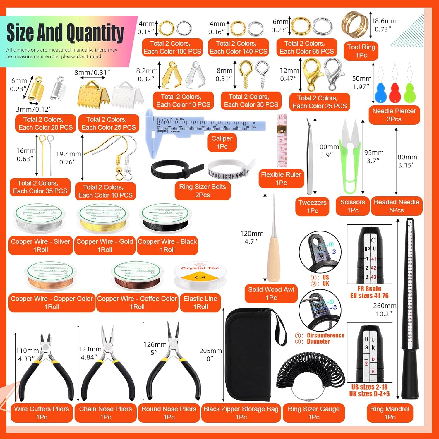 Tanstic 958Pcs Jewelry Making Supplies Kit, Jewelry Making Kit with Jewelry Making Tools, Jewelry Pliers, Wires, Jump Rings Findings and Storage Bag for Jewelry Repair and Beading
