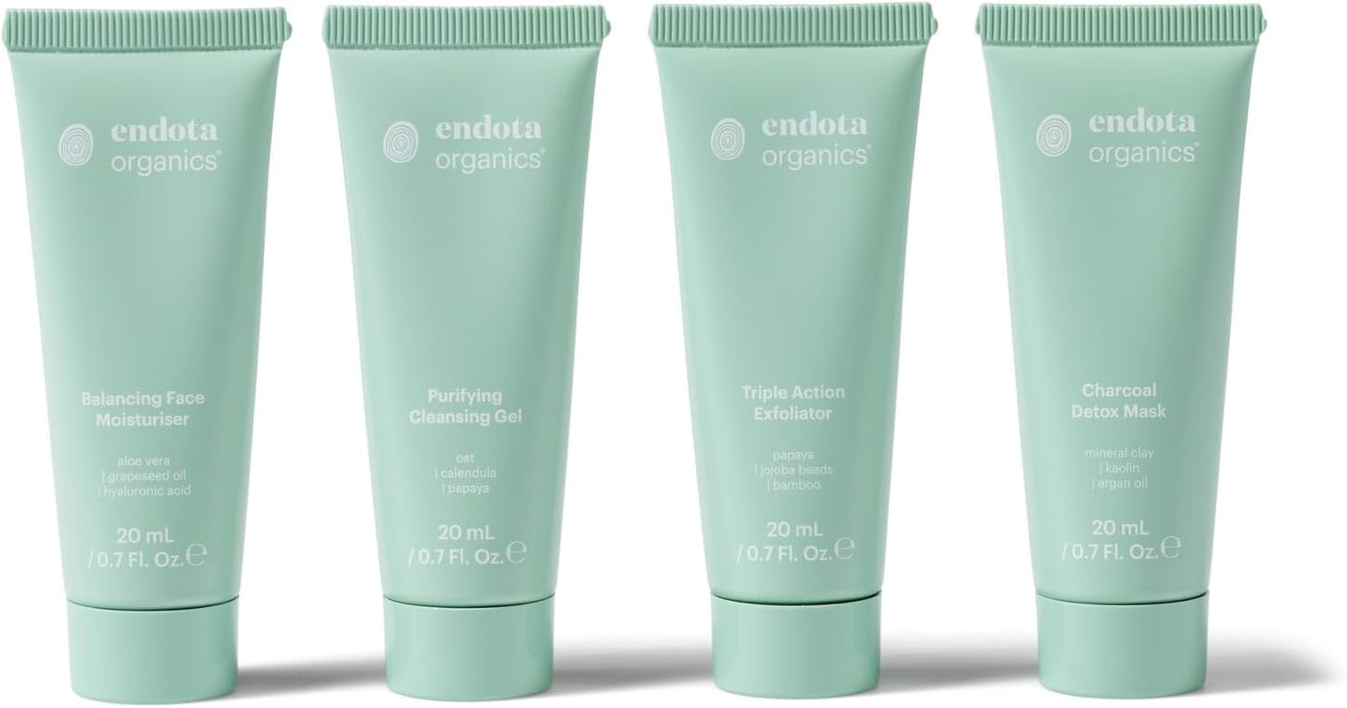Endota Organics Balance Mini Kit, All the Essentials for Balancing Oily Skin, in One Travel-Sized Kit. Pack Contains 4 X 20Ml Combination Skin Essentials