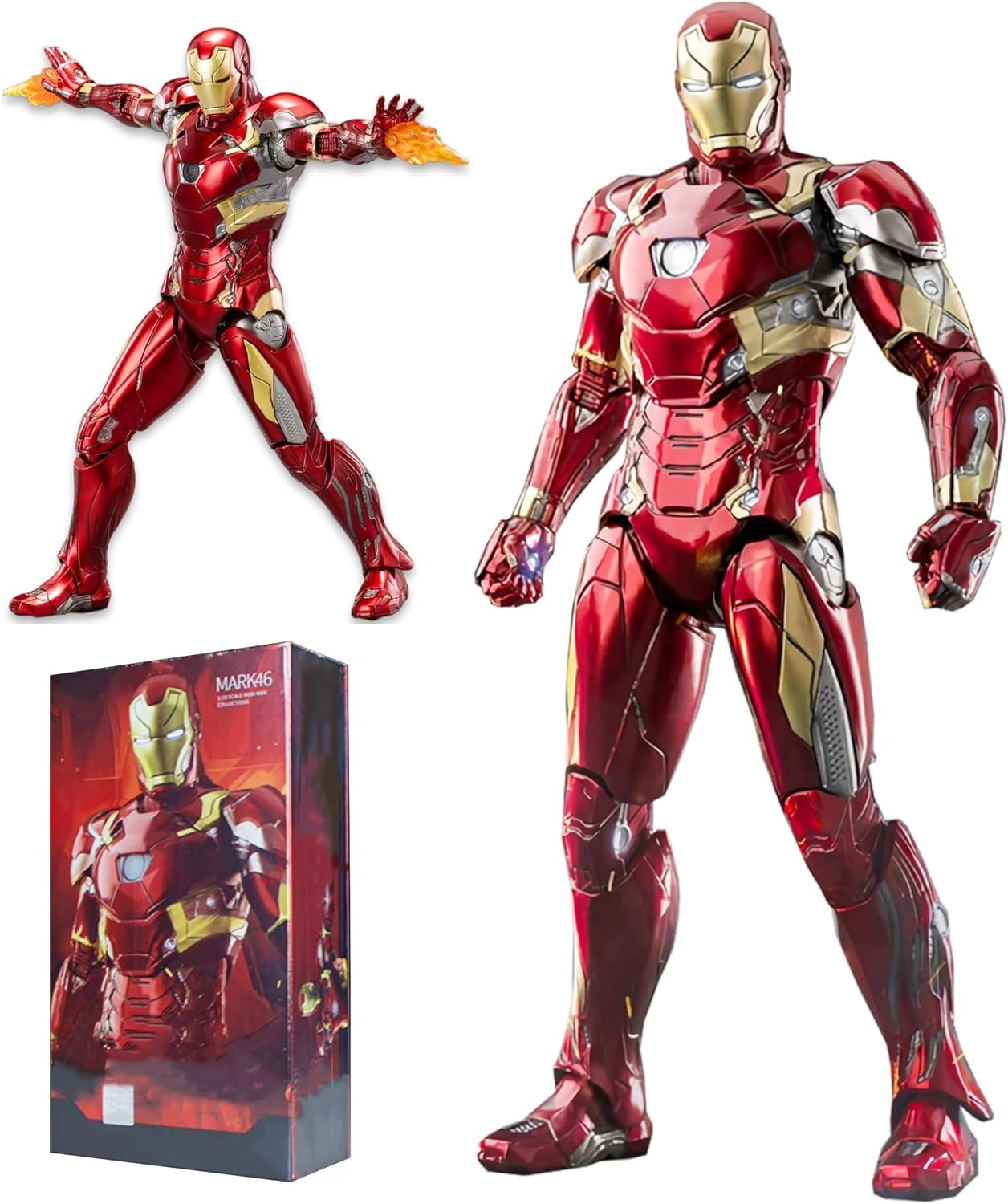 Lonullymege Ironman MK46 Action Figures-7 Inch All Joints Movable Collectable Toys-Full Metal Painting with Lots of Accessories Stark Model(1/10 Scale) image number 1
