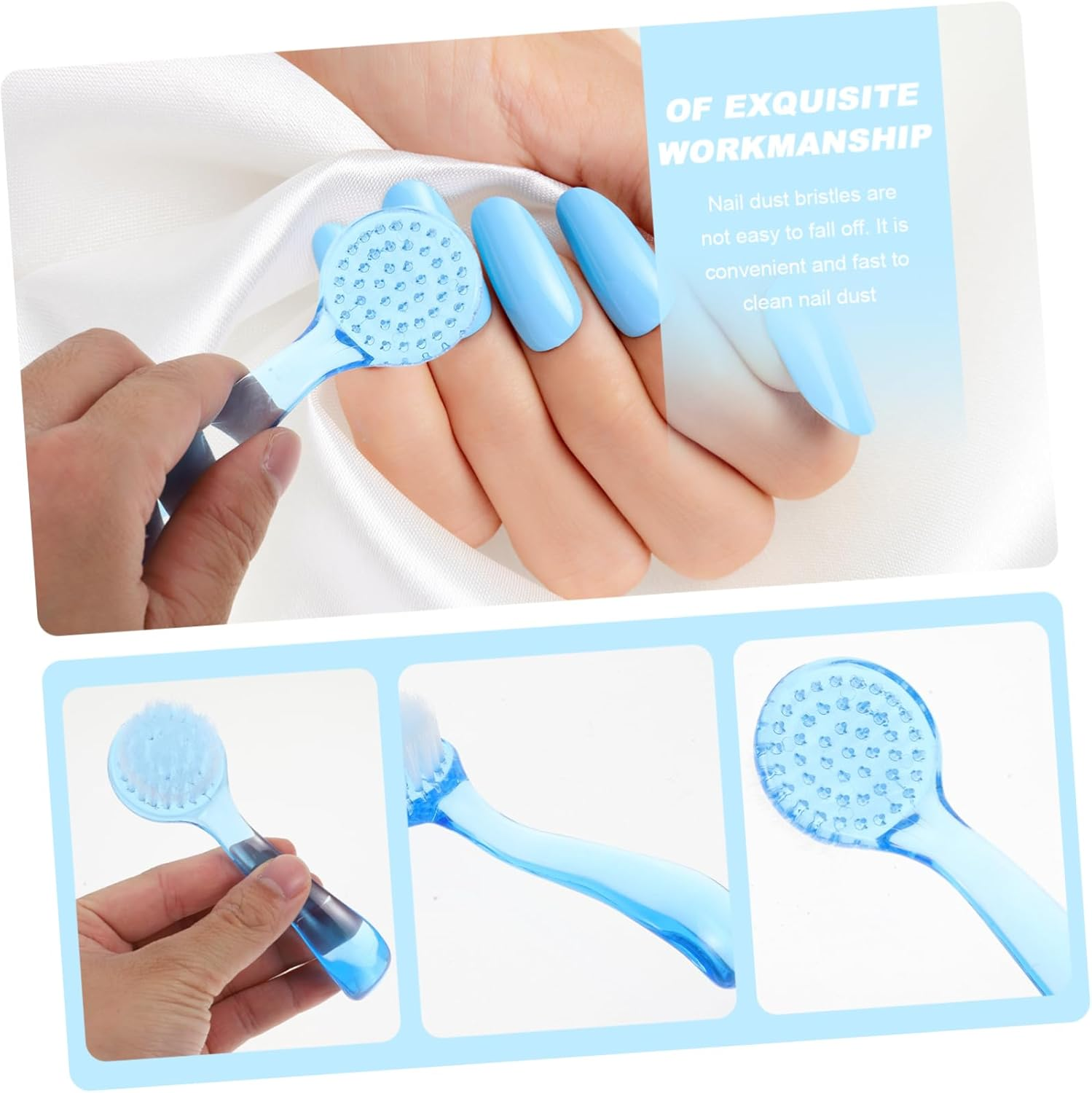 DECOMELODY 6Pcs Manicure Nail Brush round Head Brush Professional Nail Dust Cleaning Tool Home Salon Accessory image number 6