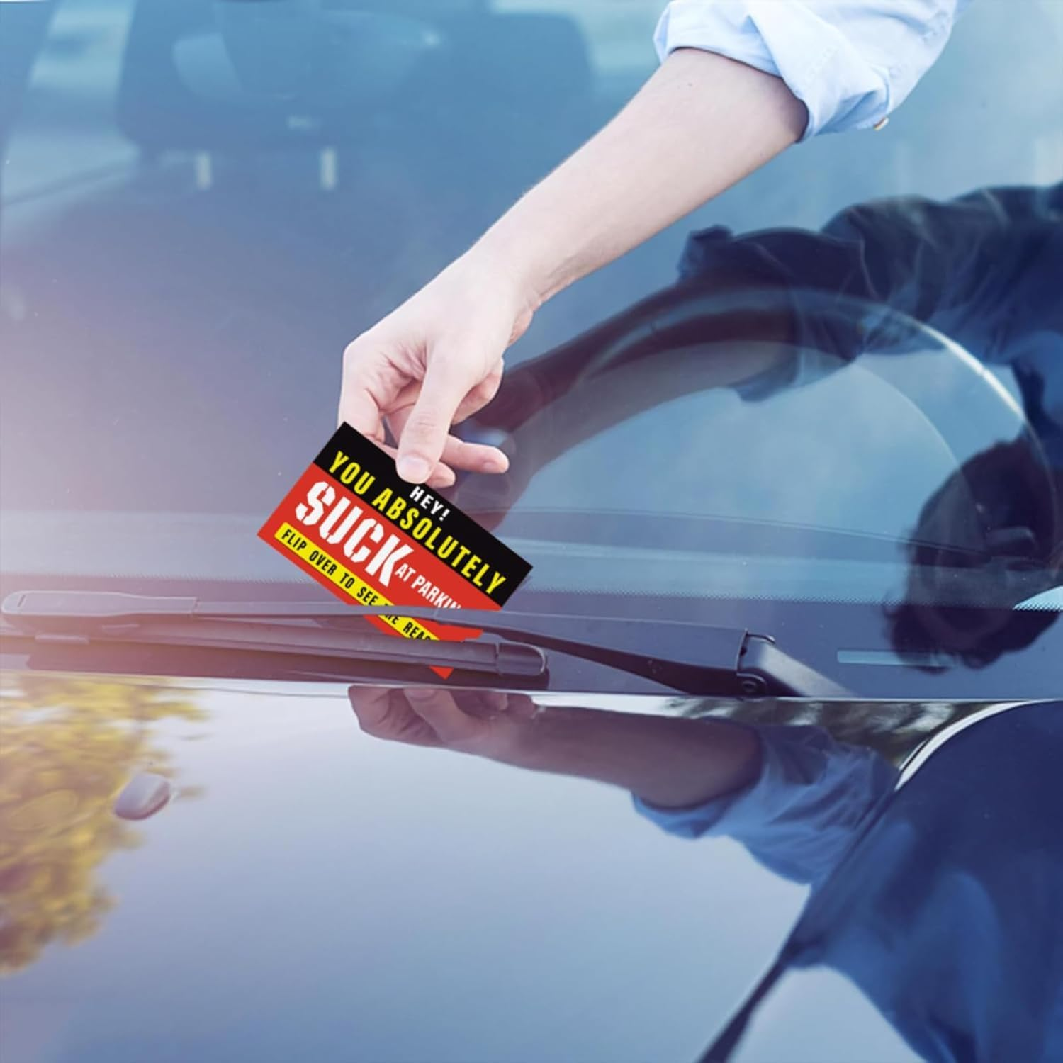 IONPSHG 100Pcs Bad Parking Business Cards Funny Parking Violation Tickets Learn to Park Cards Funny Parking Violation Tickets 3.5 X 2 Inches (11) image number 1