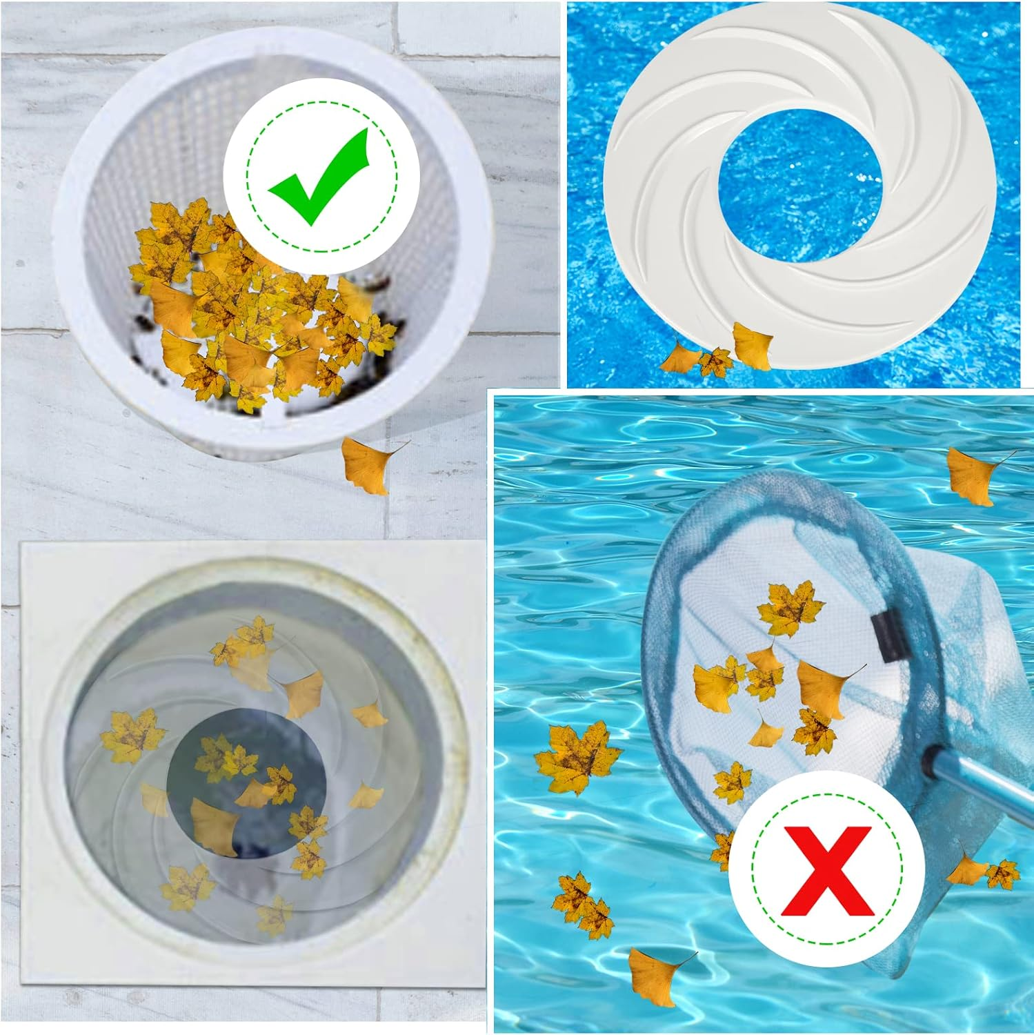 TOYMIS Pool Skimmer Swirl, Inground Swimming Pool Vortexs Skimmer Functional Streamline Designed for 8'' Skimmers Basket for Swimming Season Pool Cleaning Pool Skimmer Accessory image number 1