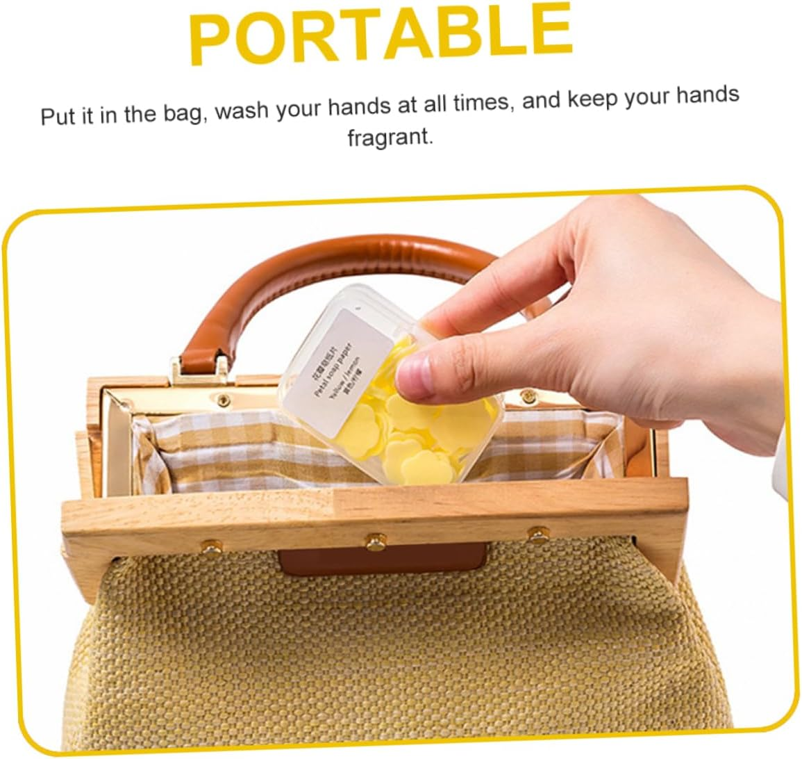 Abaodam Portable Paper Soap Sheets 16 Boxes Disposable Hand Wash Soap Flakes Scented, Milk, Rose, Jasmine Fragrance Travel Hand Cleaning Essentials image number 5