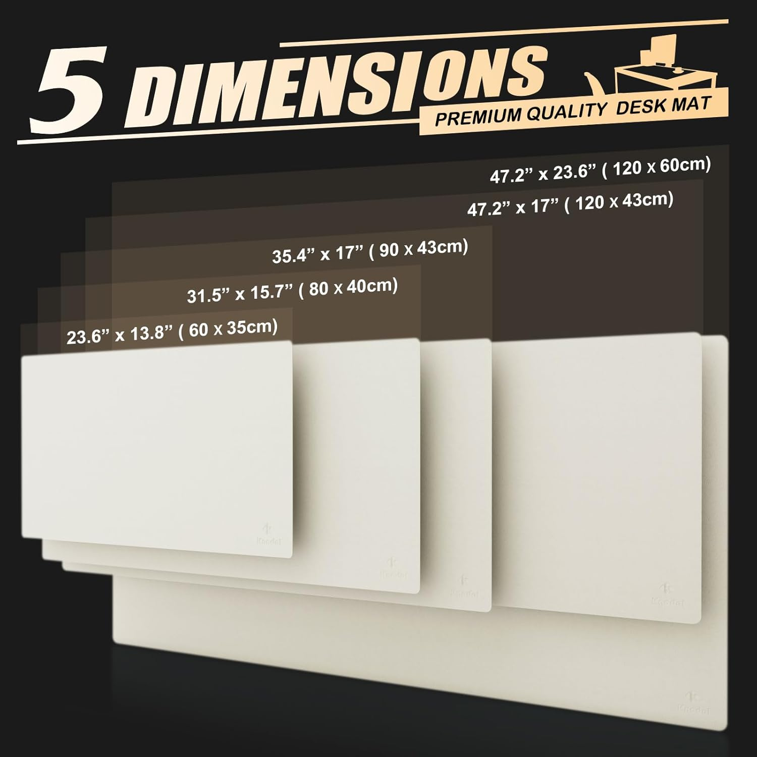 K KNODEL Leather Desk Mat, Office Desk Pad, Large Mouse Pad, Keyboard Mat, Computer and Laptop Mat for Desk, Desk Protector Mat, Desktop Mat for Writing, Desk Blotter and Cover (80X40Cm, White) image number 6