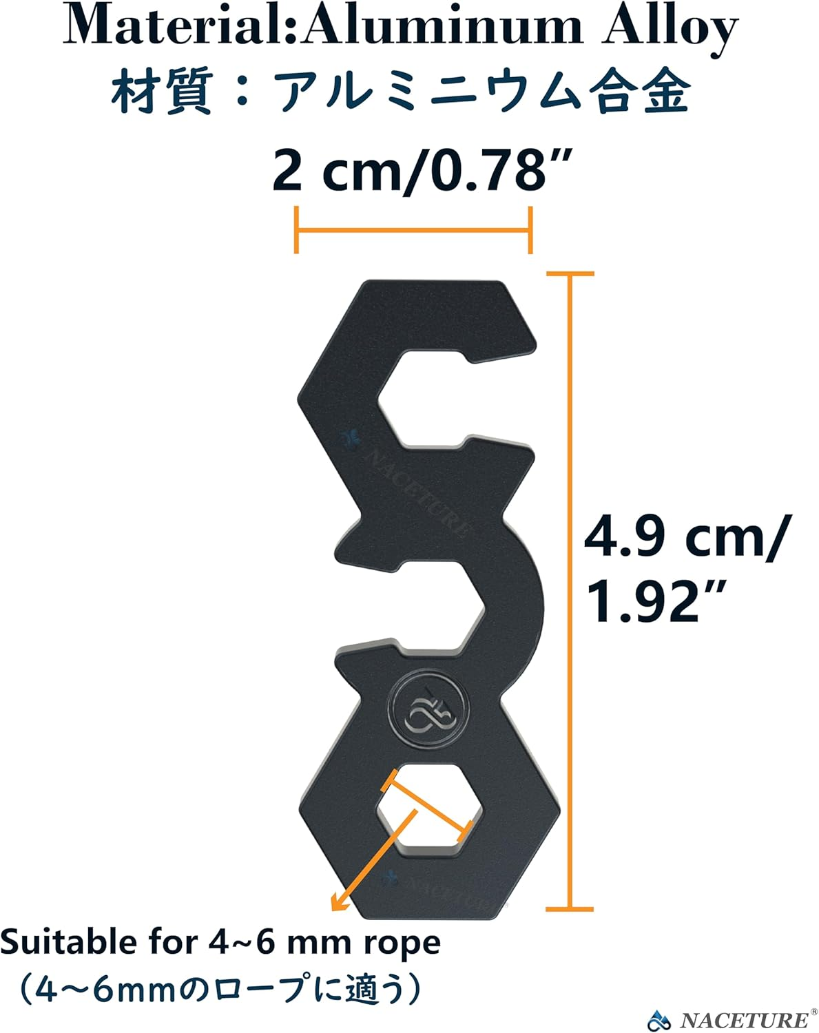 NACETURE Aluminum Alloy Rope Tensioner Camping Tent Guyline Cord Adjuster Camping of Gear for Camping, Hiking, Backpacking Ultralight Tent Stakes Guy Lines Tensioner Tent Cord (Black 20 Pack) image number 1