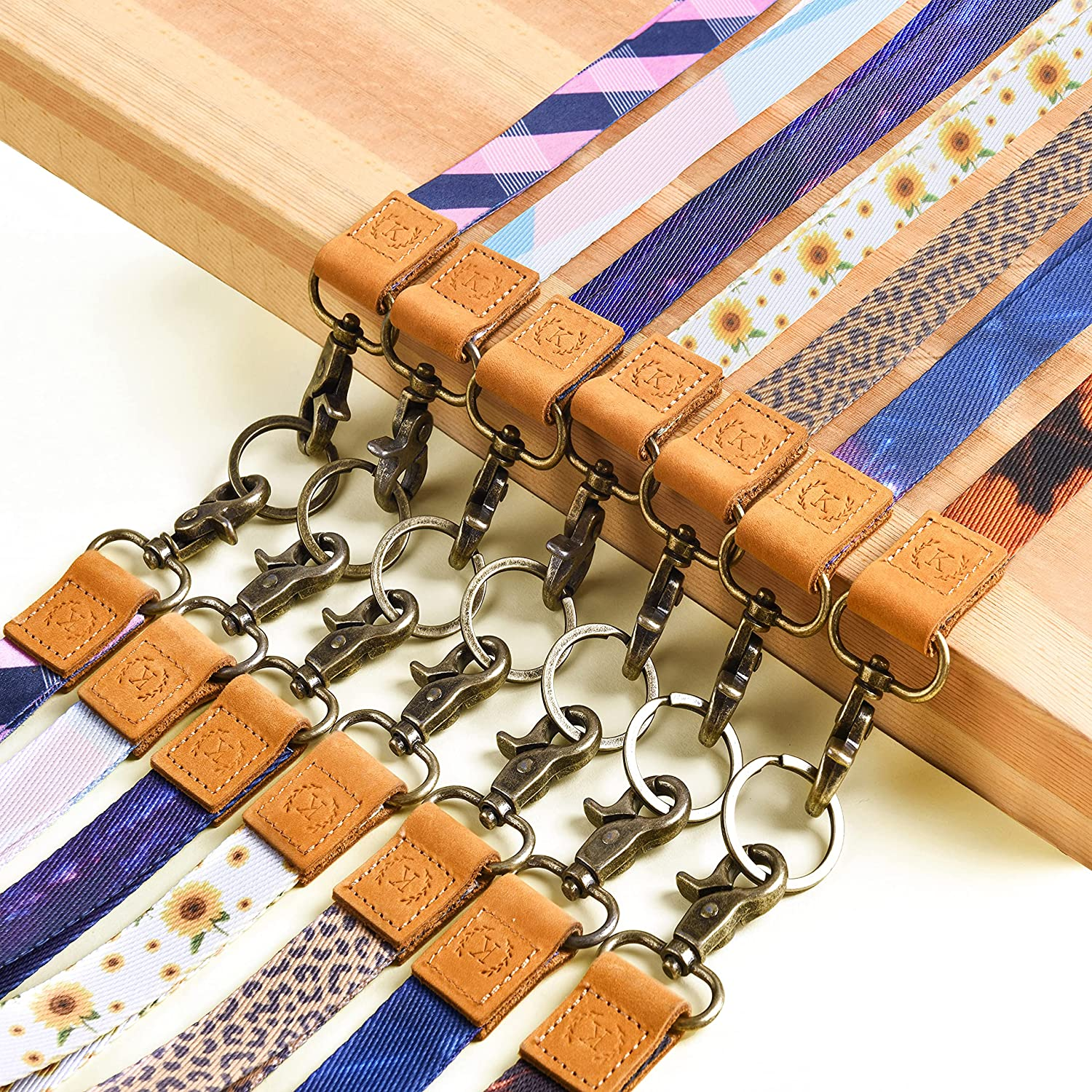 Lanyard for Keys, Teacher Lanyard for ID Holder, Blue Wrist Lanyard& Neck Lanyard Kit for Women& Men, Wallet, Car Keys, Keychain, Unique Patterns, Ultra Soft, Durable Polyester&hellip;&hellip; image number 6