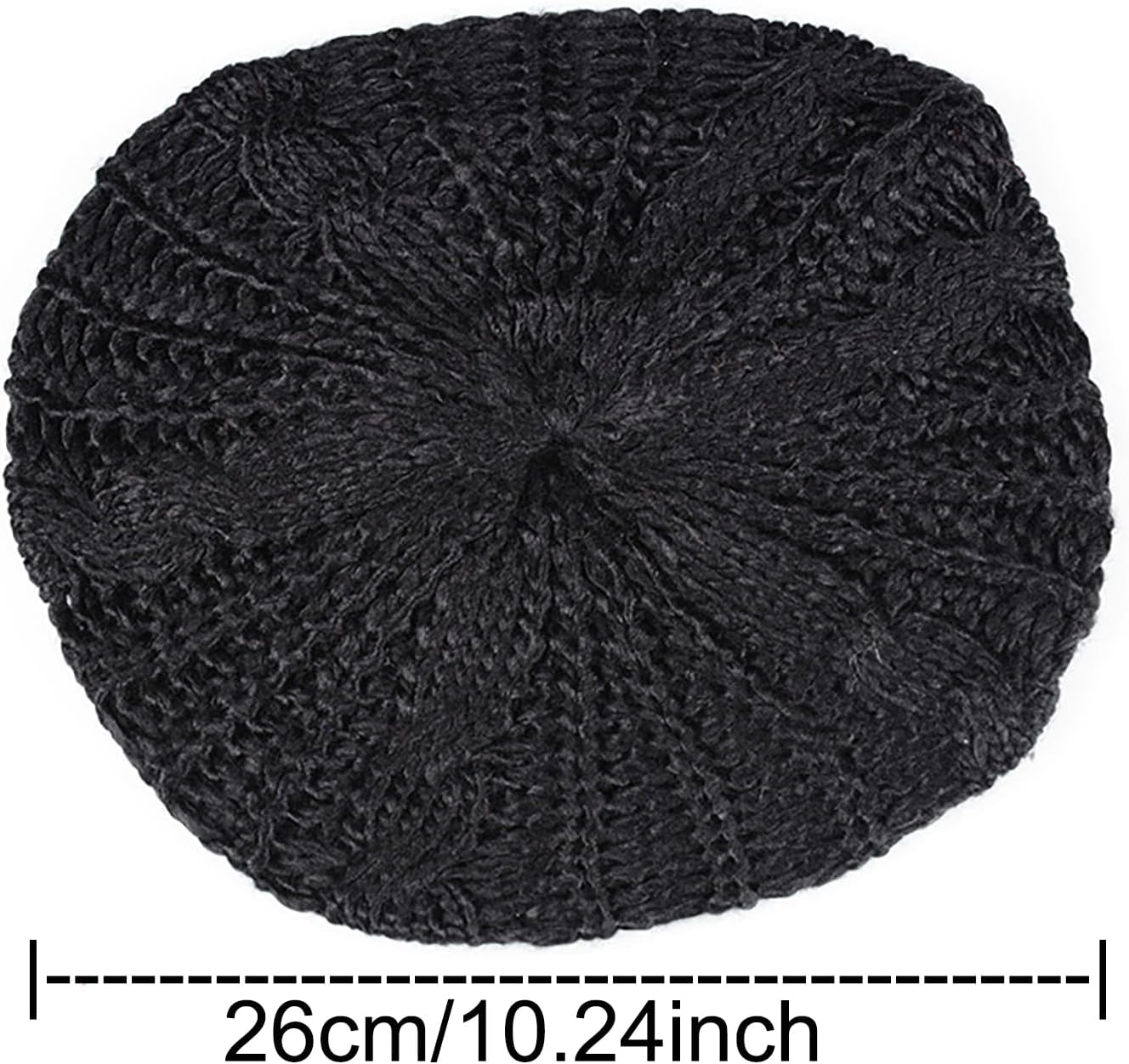 Slouchy French Beret Womens Knit Beret Hat Black Crochet Beret Hat Warm Knitted Hat Ladies Hats for Cold Weather Autumn Winter image number 6