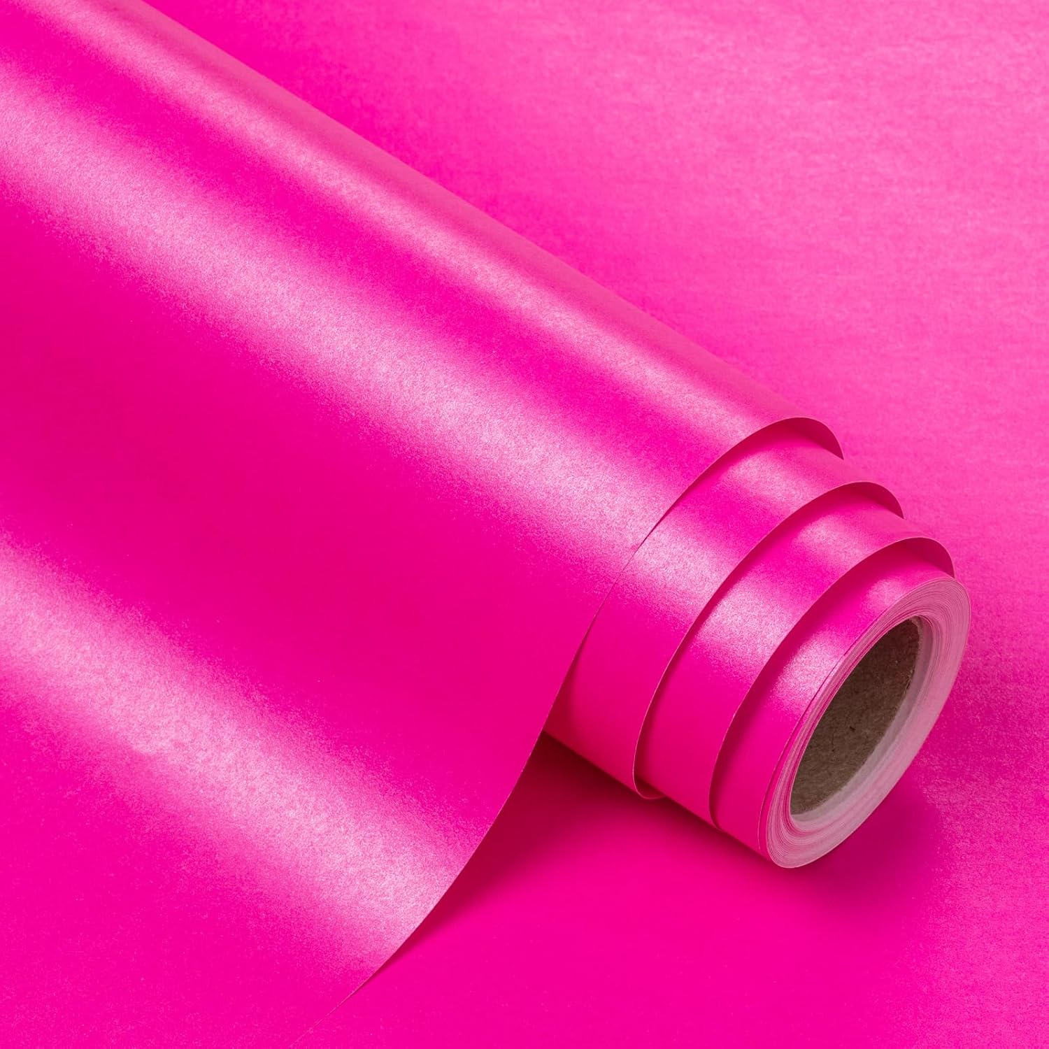 WRAPAHOLIC Baby Shower Wedding Wrapping Paper Roll, Pink Solid Color Gift Wrapping Paper - Perfect for Birthday,Bridal,Valentine'S Day - 17In X 32.8Ft Roll, 46 Sq. Ft