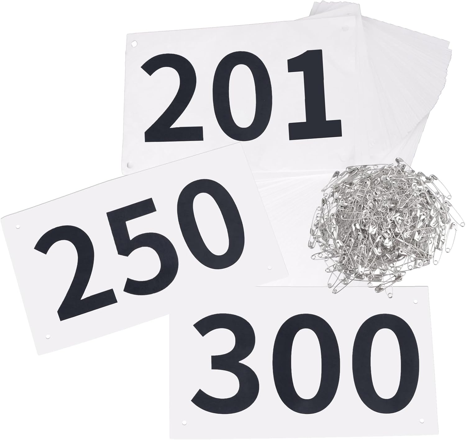 TRIWONDER Tyvek Race Bibs Running Numbers with Safety Pins, Large Numbers 1-500 for Marathon Runners Events Sports Games image number 2