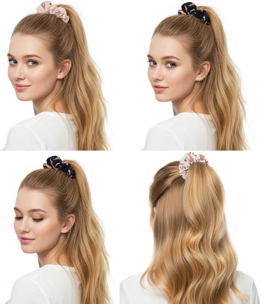 Housoutil Flamingo Hair Bands, Seamless Elastic Hair Bands for Women and Girls, for Everyday Styling image number 2