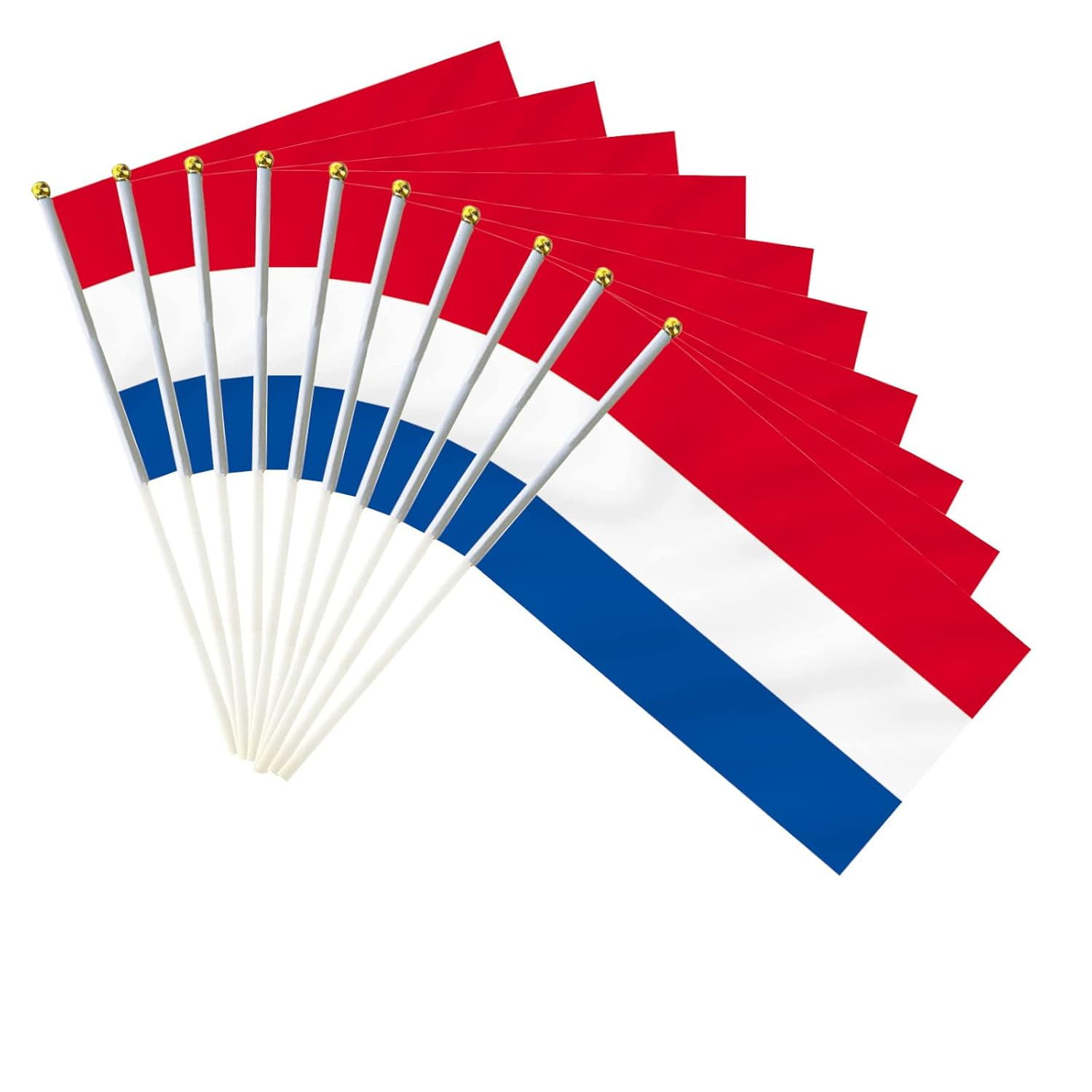 10 PCS Handheld Netherlands Flag,8.5&times;5.5 Inch Hand Held Mini Dutch Flags Banner for Indoor Outdoor Parade Waving the Tlag and Shouting image number 3