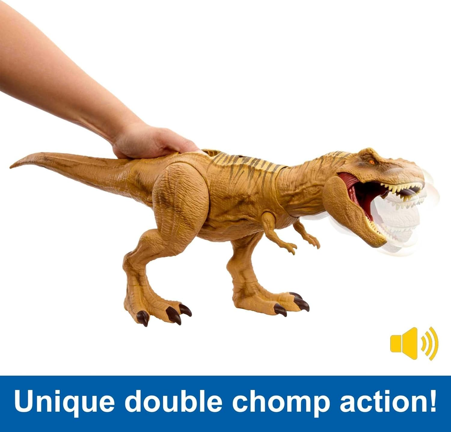 Mattel Jurassic World Tyrannosaurus T Rex Dinosaur Toy with Sound, Hunt Chomp Action Figure, Double Chomp Motion and Tracking Gear, Digital Play image number 3
