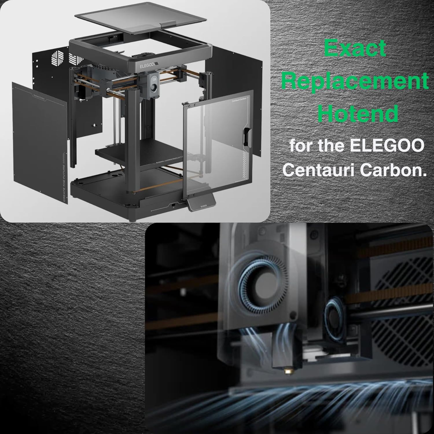 For Elegoo Centauri Carbon Hot End, for Elegoo Hot End Ceramic Hotend Kit for Elegoo, 0.4MM Hardened Steel Nozzle & Brass Nozzle, Heat Sink, 3X Silicone Socks, 2X Nozzle Brushes-0.8Mm image number 3