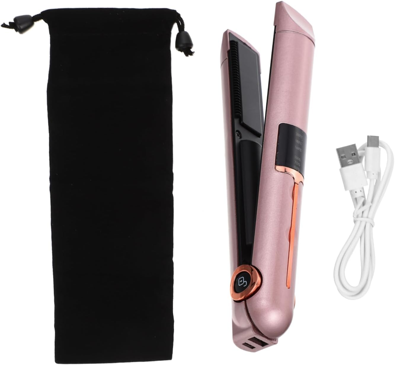 OATIPHO Straight Dual-Purpose Hair Styling Tool Curler Brush Travel Straightener Wide Plate Heat Resistant image number 1