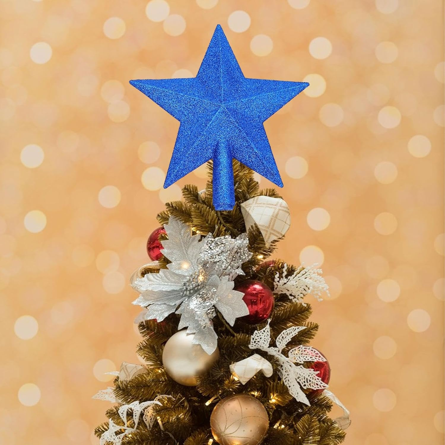 Generic Christmas Tree Top Star Christmas Tree Toppers Star for Christmas Tree Top for Bedroom, Blue image number 1