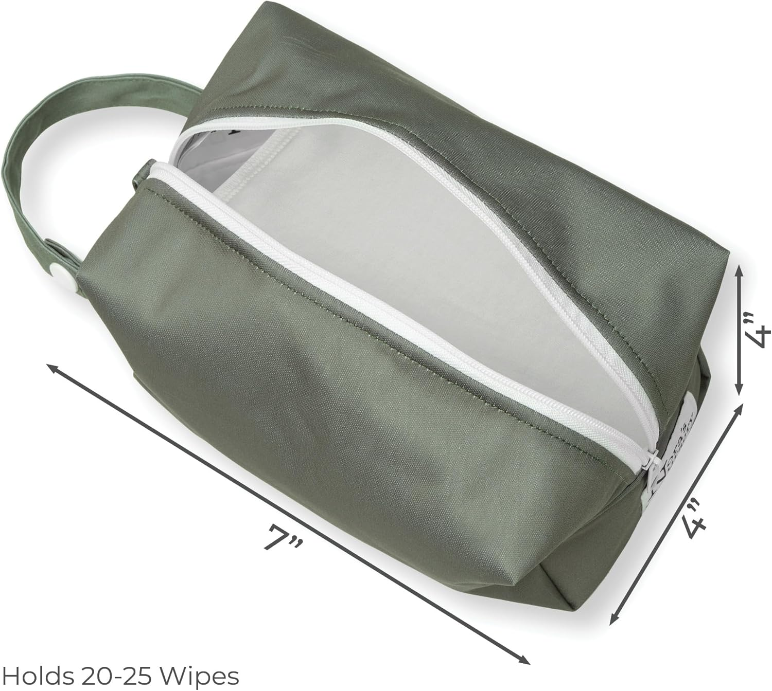 Nora'S Nursery Reusable Baby Wipes 100% Cotton Washcloths Soft Absorbent Towel Face Wipes, Newborn Bath Face Towels, 20 Wipes with 1 Waterproof Pod for On-The-Go Moms, Ideal for Sensitive Skin - Sage image number 1