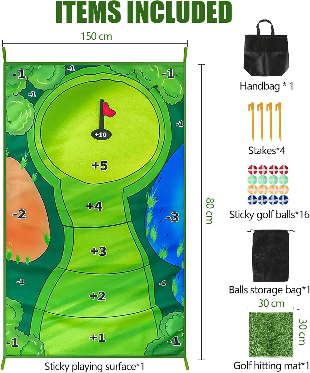 Golf Chipping Game Mat Practice Mats Golf Game Training Mat Indoor Outdoor Games for Adults image number 2