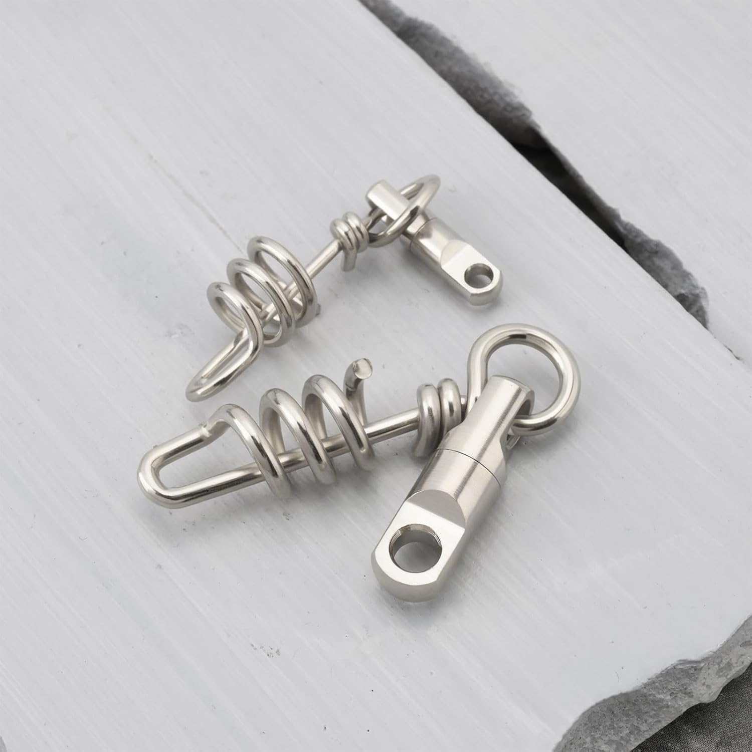 OTOTEC 5Pcs Fishing Corkscrew Swivels 5Mm 6Mm 8Mm 9Mm 10.5Mm Fishing Swivels Corkscrew Swivel Snaps Snap image number 5