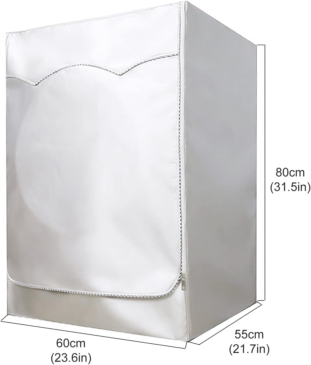 Washing Machine Cover, Washer/Dryer Cover Sunscreen Dustproof Cover with Zipper for Front Load Washer Protection, Waterproof UV Resistant Anti-Aging Washing Machine Dryer Lid, 85 * 60 * 55 Cm image number 3