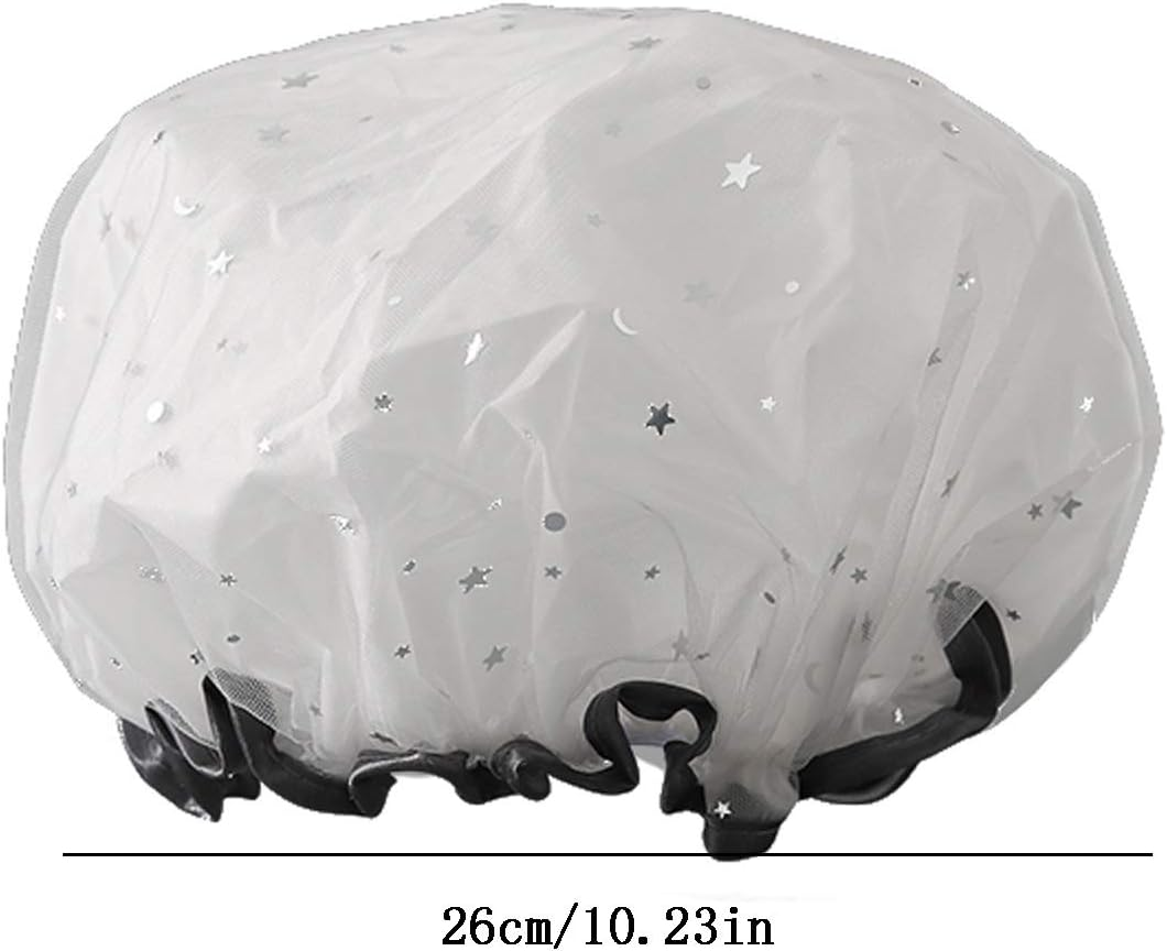 Useful Shower Cap Women'S Adult Waterproof Bathing Double Thickening Cute Shower Cap Hair Mask Care Hair Cover Suitable for Ladies, Children and Girls, Travel Sp (Color : Pink) image number 5