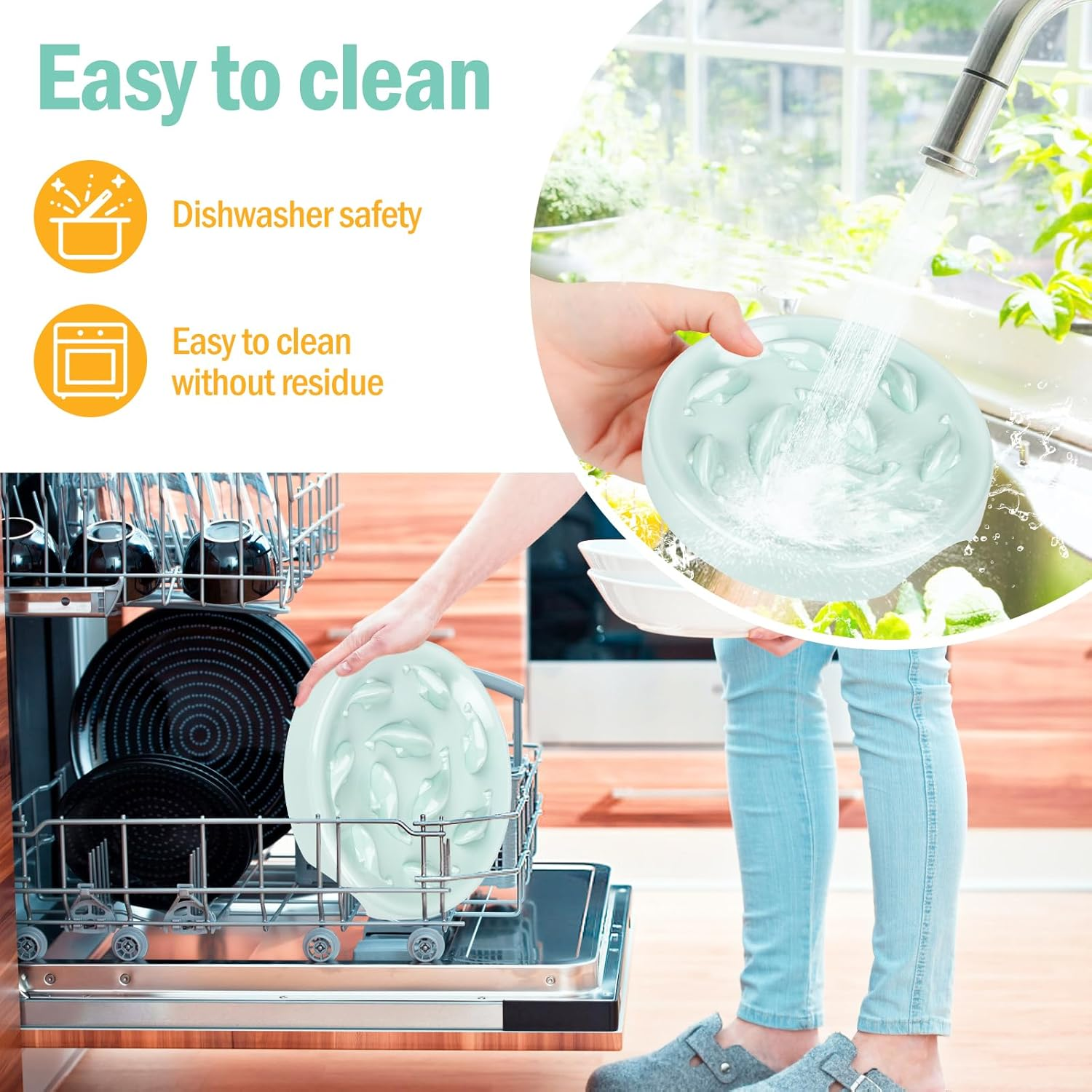 Anti-Sling Bowl, Cats, Anti-Slinging Bowl, Dogs, Anti-Slinging Bowl, Cat Bowl, Non-Slip, Cat Bowl with Labyrinth Design for Extended Feeding Time image number 2