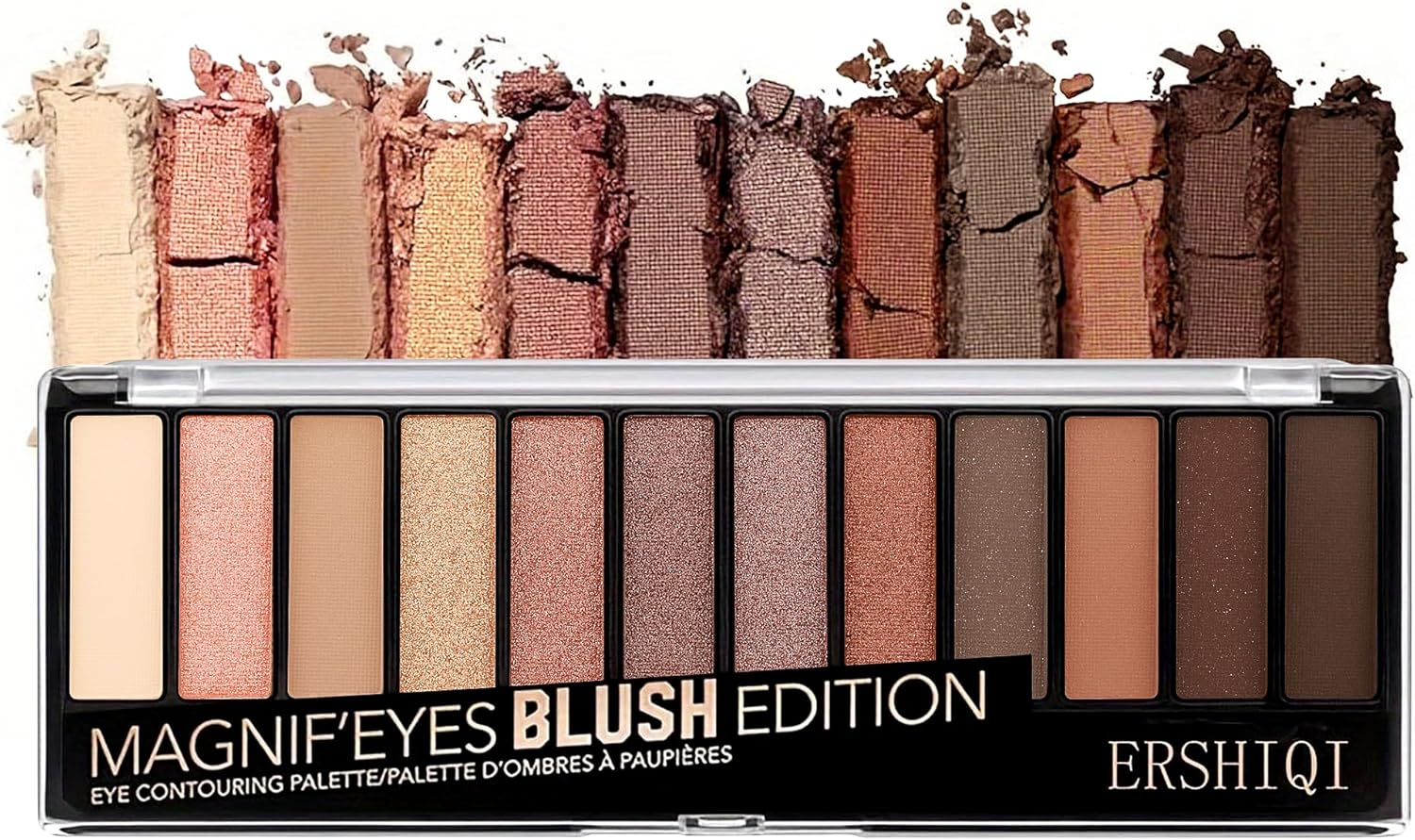 AU12 Colors Matte Shimmer Eyeshadow Palette, Highly Pigmented Eye Shadow Colorful Pearly Glitter Portable Eye Pallet, Waterproof Long Lasting Makeup Palette Cosmetic Neutral image number 1