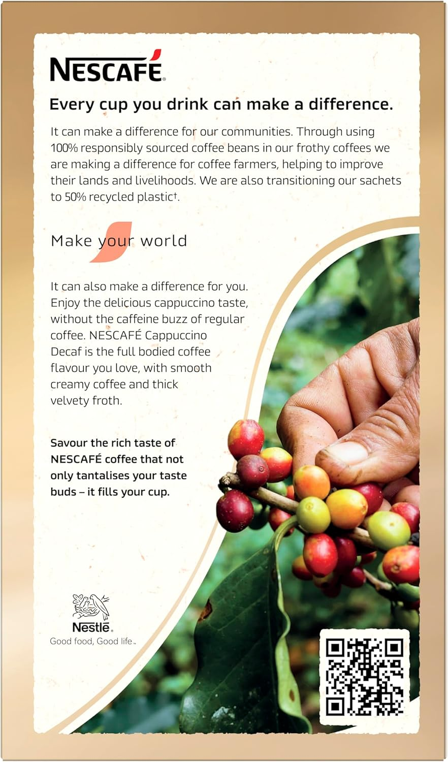 NESCAF&Eacute; Decaffeinated Coffee Sachets 40 Pack, 4 X 10 Pack image number 4