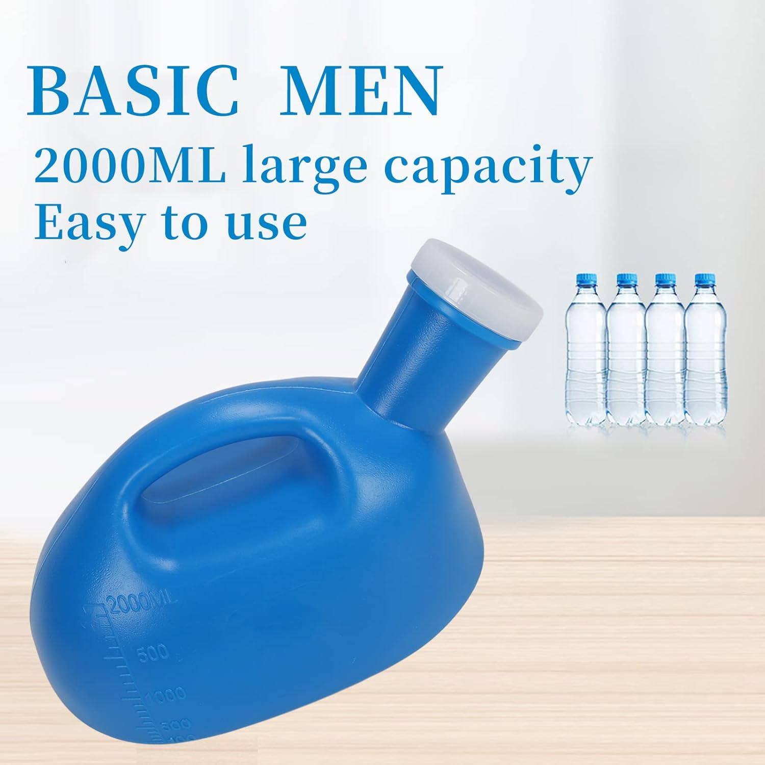 2000Ml Spill Proof Urine Bottle, Large Capacity Portable Men'S Urinal Bottle Pee Bottle with Cover for Hospital Camping Car Travel, Long Tube for Bedridden Patients