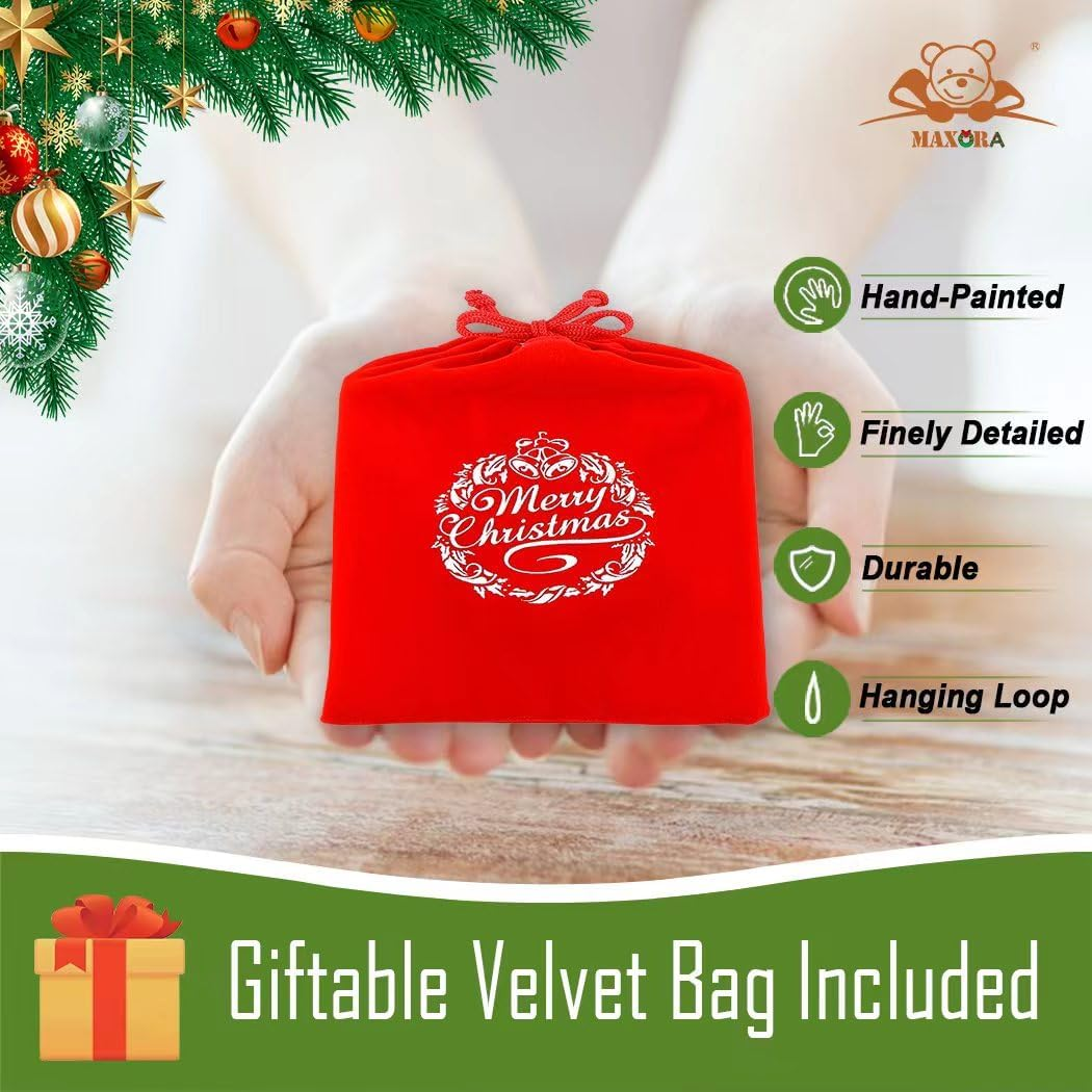 MAXORA Our 1St Christmas Wedding Couple Ornament Personalized Christmas Tree Decoration(White Bride and Black Groom) image number 1