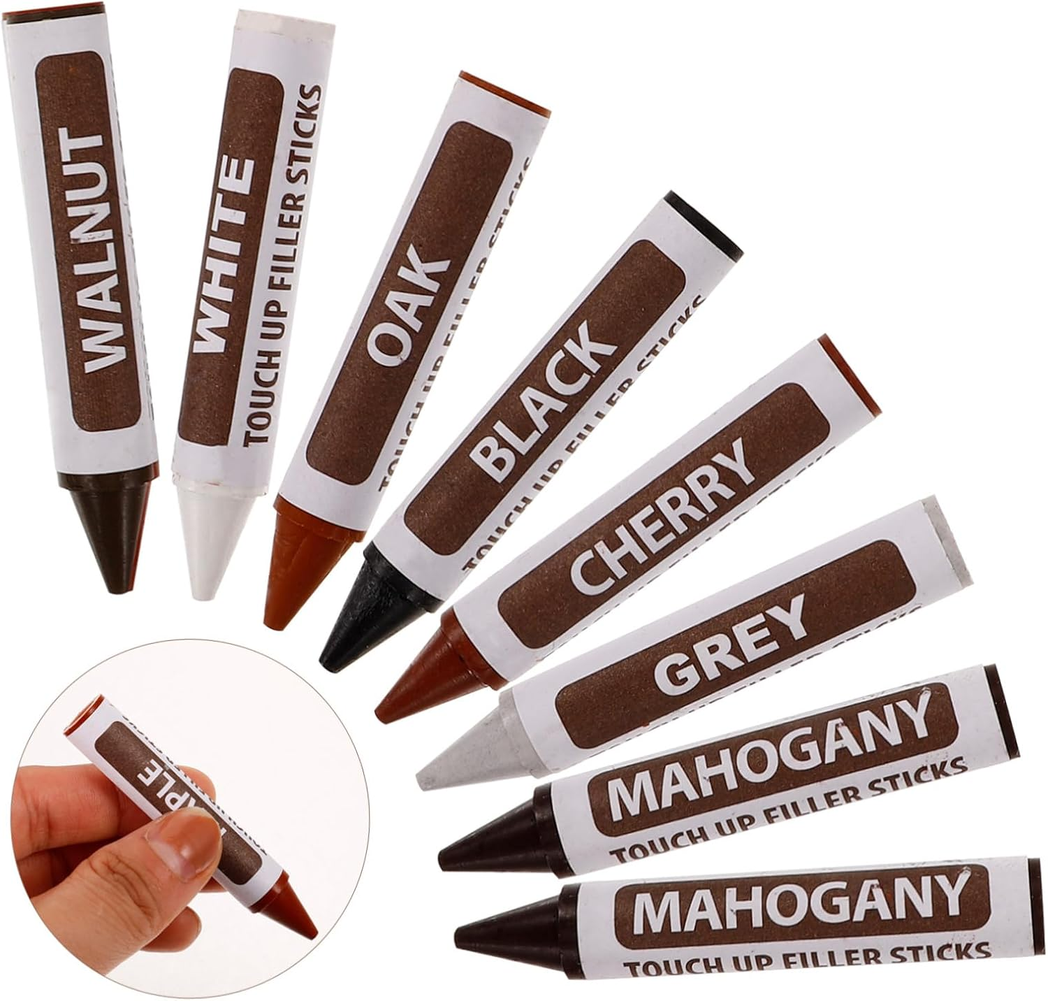 OSALADI 8Pcs Wood Scratch Repair Markers Multi Furniture Pens for Hardwood Floors Instant Drying Easy to Use for Hiding Scuffs Dents and Stains image number 2