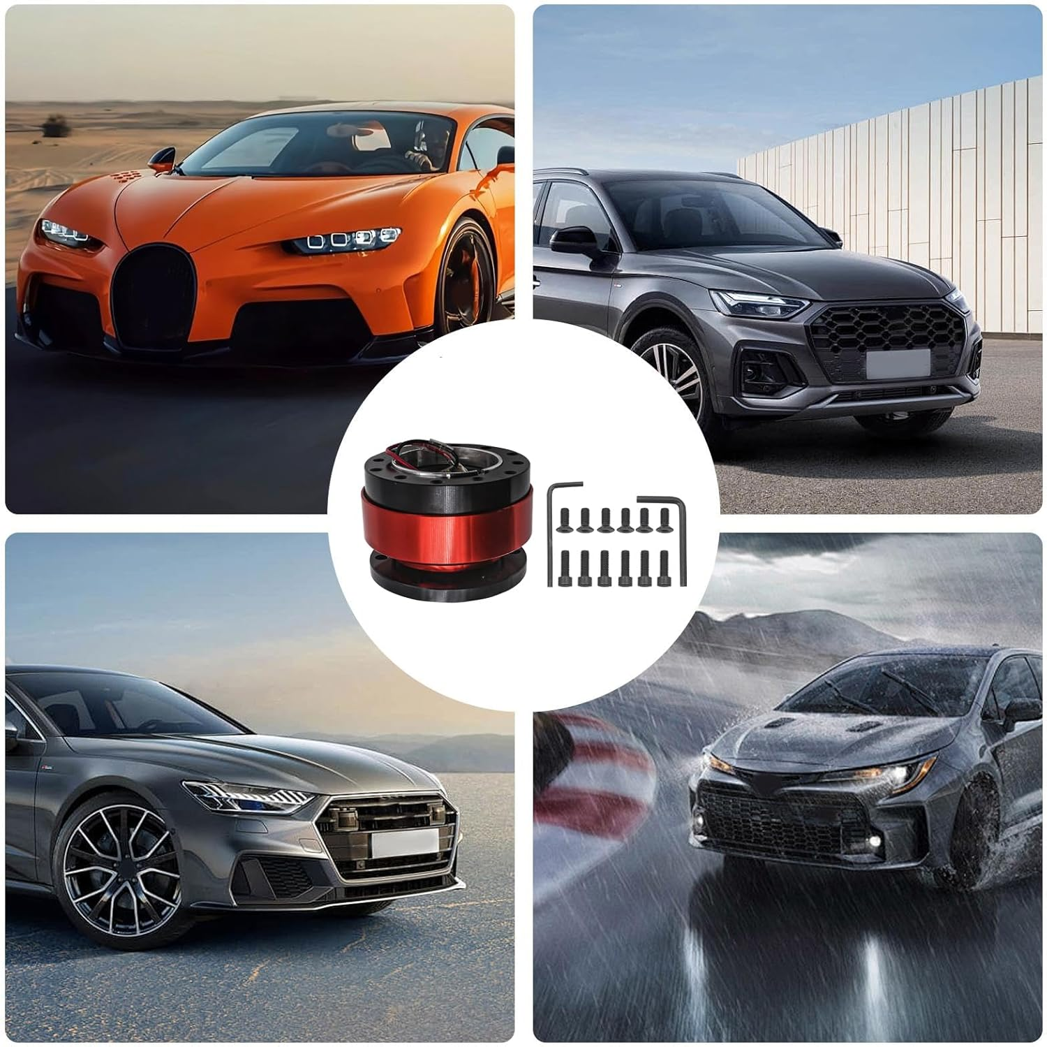 Quick Release Steering Wheel Hub, Steering Wheel Quick Release Hub Adapter, Compact Removable Small Replacement Adapter for Car Truck Boat Automotive Drift Adventure image number 6