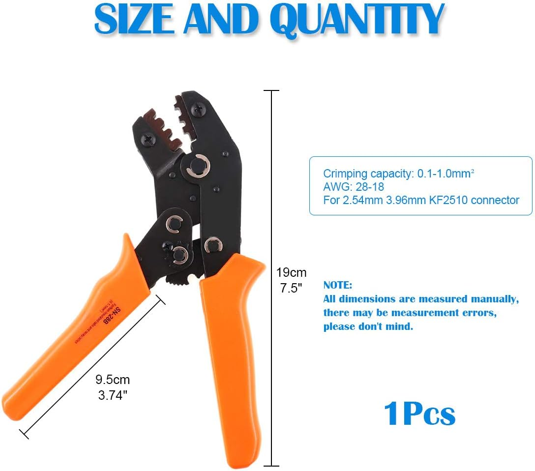 Glarks SN-28B Terminal Professional Pin Crimping Tool Crimper for 2.54Mm 3.96Mm 28-18AWG 0.1-1.0Mm2 image number 5