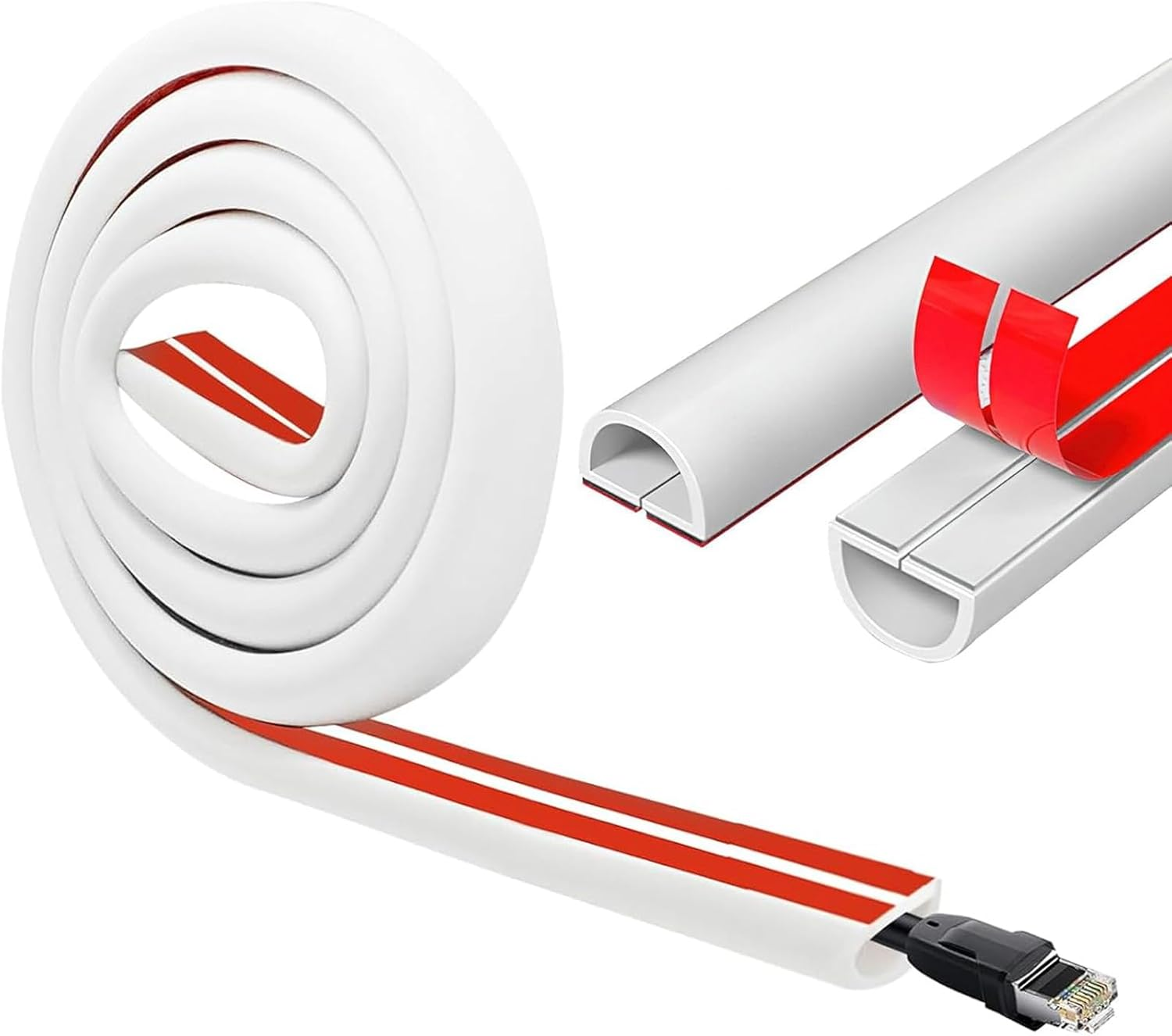 Cable Cover, Self Adhesive Hider, Wall-Mounted Wire and Covers for Wall-Mounted Tvs, Flexible Cable Hiders in Homes and Offices (D15, 2M)