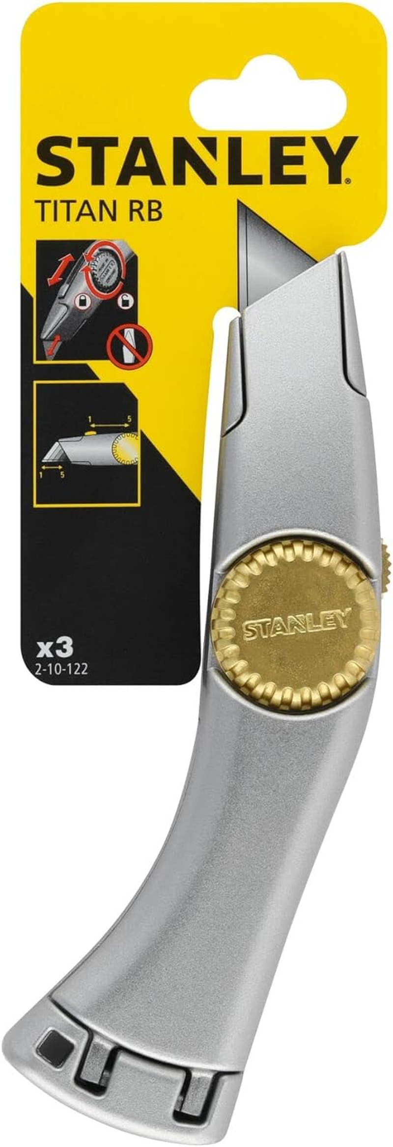 Stanley 2-10-122 Knife "Titan RB" with Retractable Blade, Silver image number 3