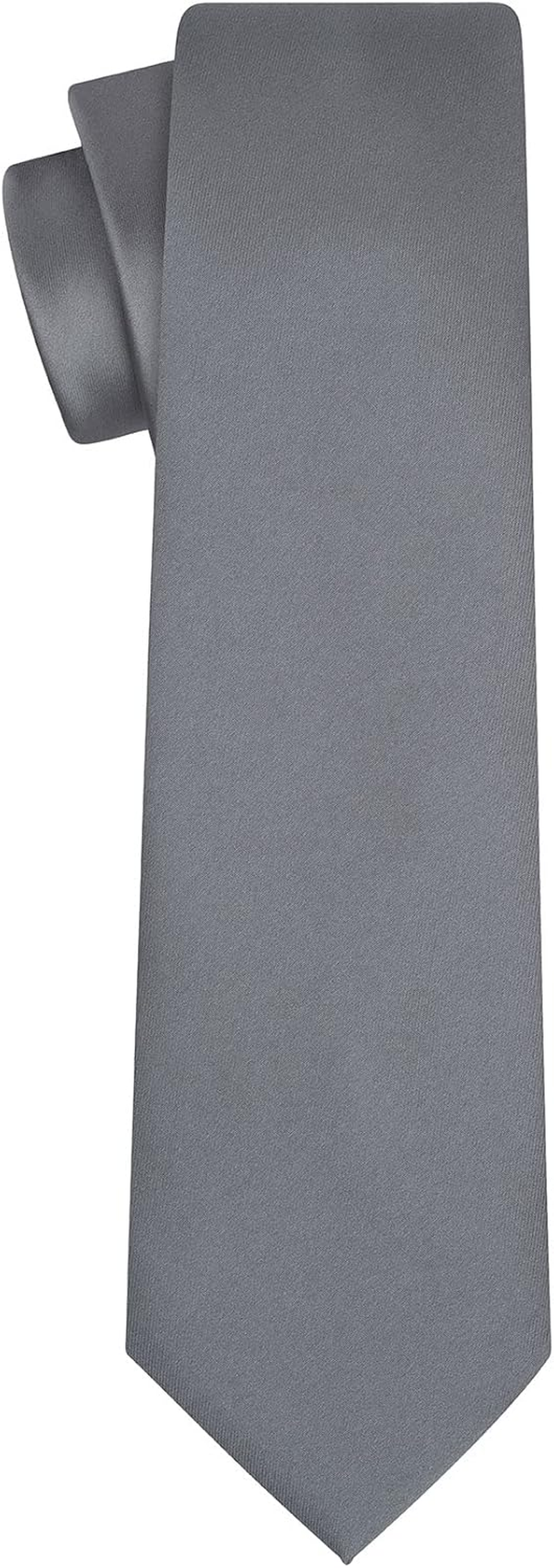 Kissties 63'' XL Ties for Men Extra Long Solid Satin Necktie + Gift Box - Gray - One Size image number 1