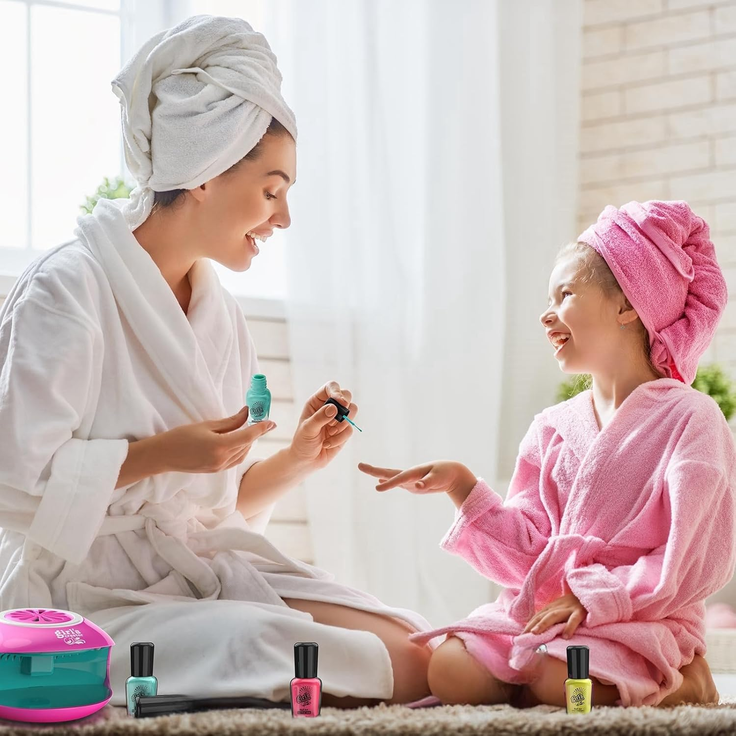 Nail Polish Kit for Girl , Kids Nail Art Salon Set with Nail Dryer ,Makeup Manicures Decoration Studio Gifts for Christmas Birthday Spa Party image number 4