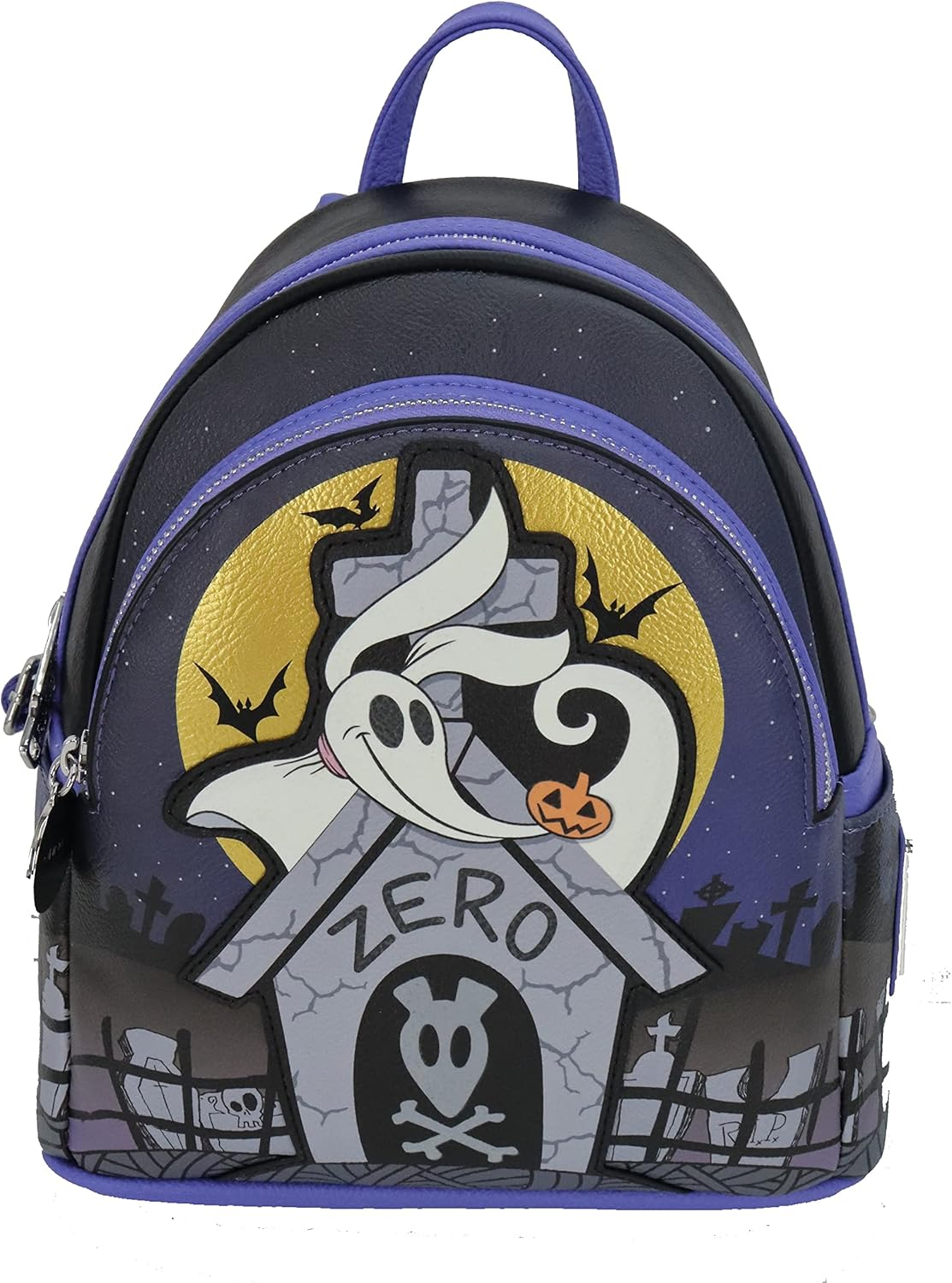 Loungefly Nightmare before Christmas - Zero Dog House Glow in the Dark Faux Leather Mini Backpack, 10-Inch Height
