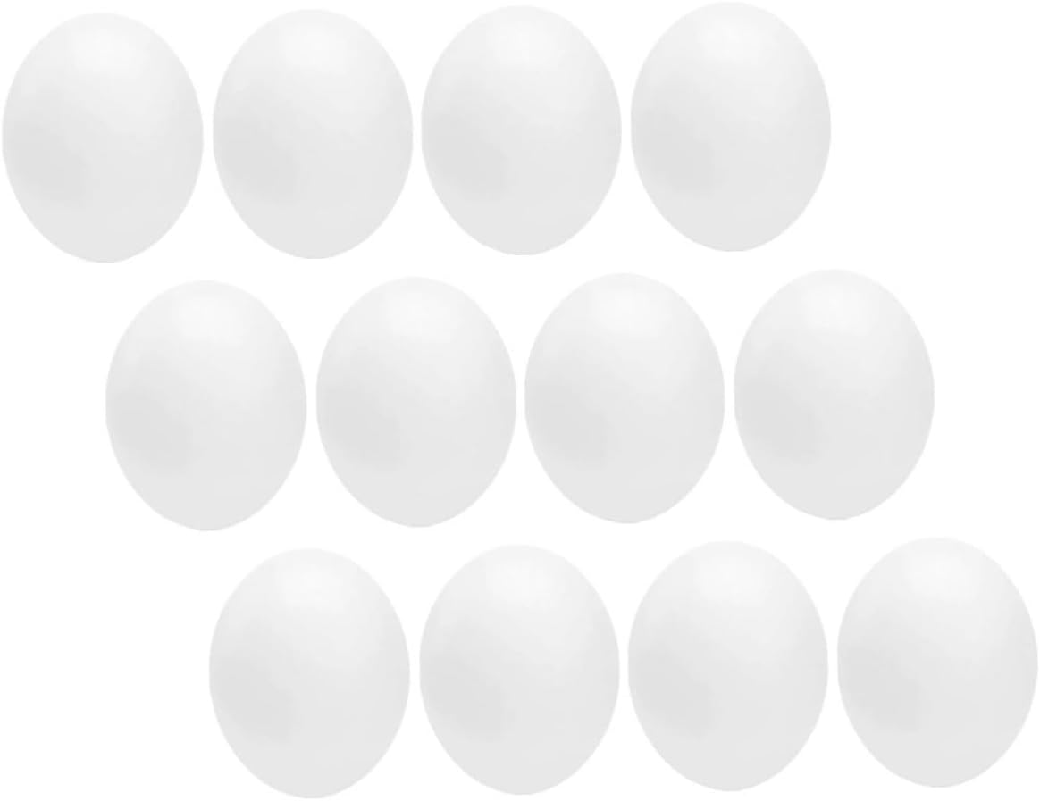 YARNOW 12Pcs Simulation Bird Eggs Plastic Imitation Fake Eggs for Parrots Pigeons Finches Breeding Support Nesting Supplies Impact-Resistant Safe Material