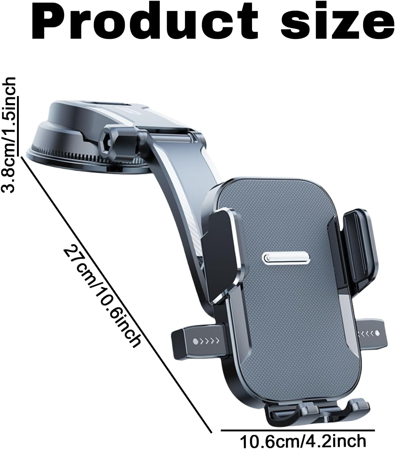 Jeyzuroa 3In1 Car Phone Mount Holder with Enhanced Suction Cup for Dashboard Windscreen & Desk - 360&deg; Adjustable Rotatable Stand for Iphone16 15 Pro plus Max 14 13 12 Samsung All Smartphones in 4.7-7" image number 5