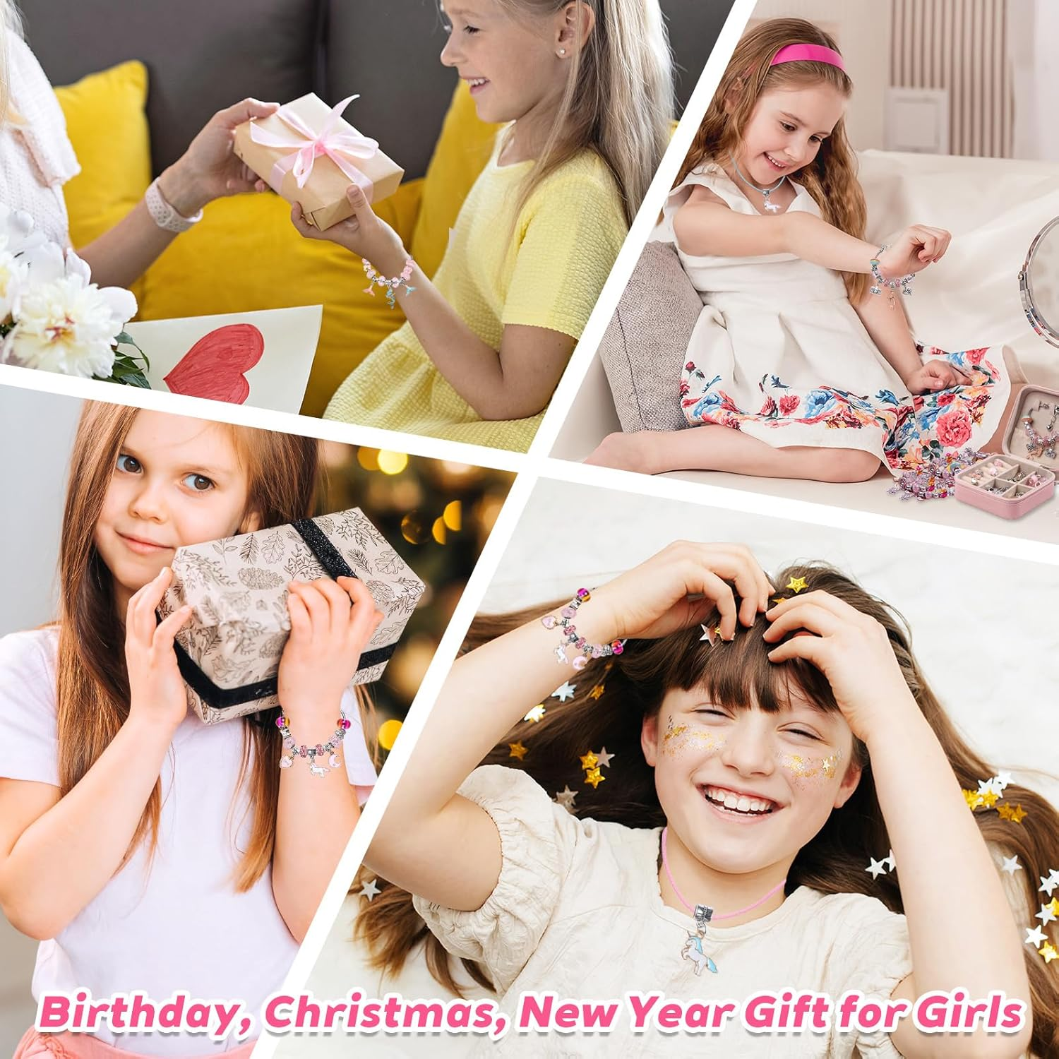 Bracelet Jewellery Making Kit 73Pcs, Kids Toys Girls That Inspires Creativity and Imagination, Crafts for Girls Ages 6-12 with Charm Making Kit Perfect Gifts for 6 7 8 9 10 Girl Self-Expression! image number 2